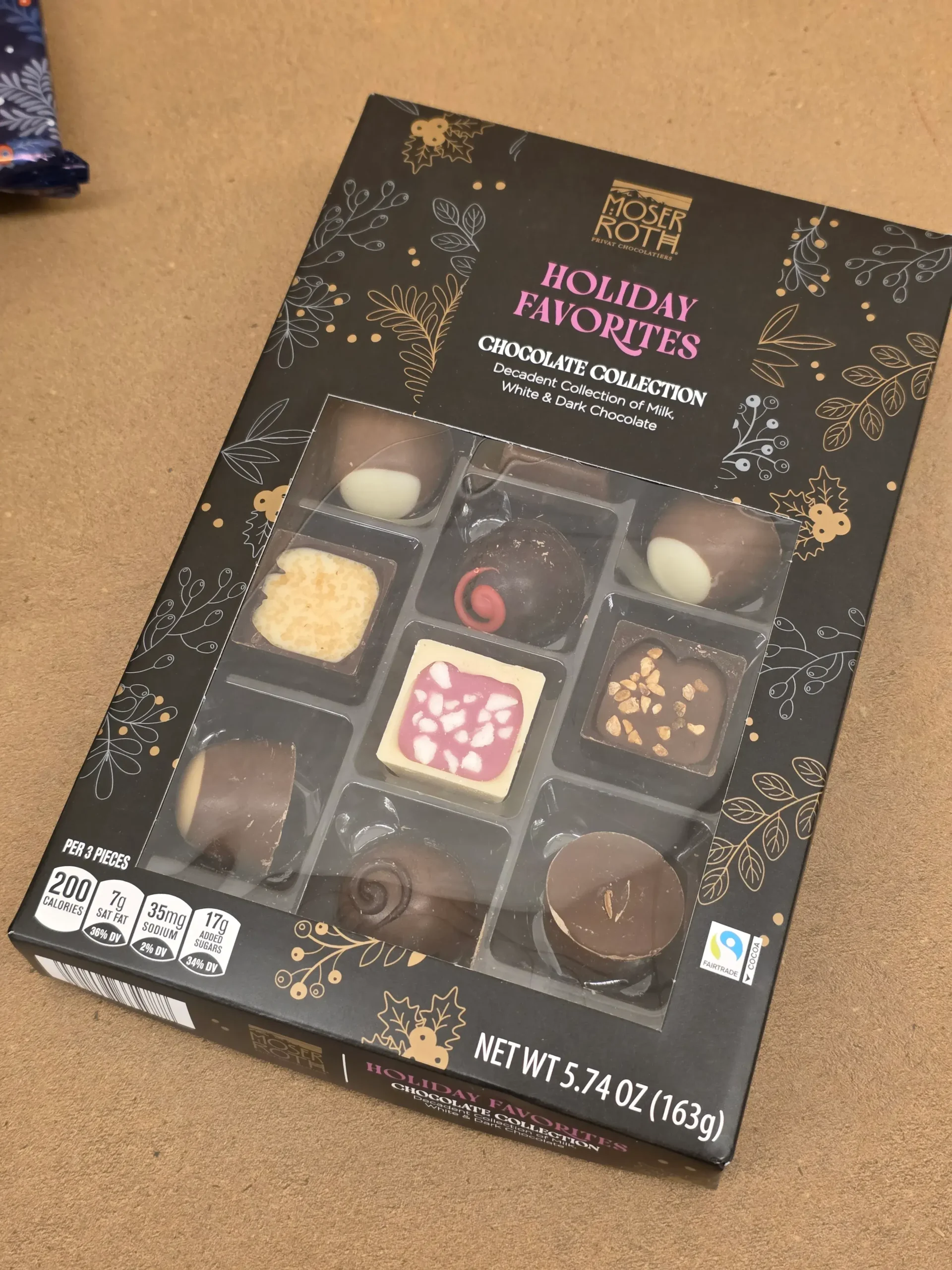 Moser Roth Holiday Favorites Chocolate Collection.