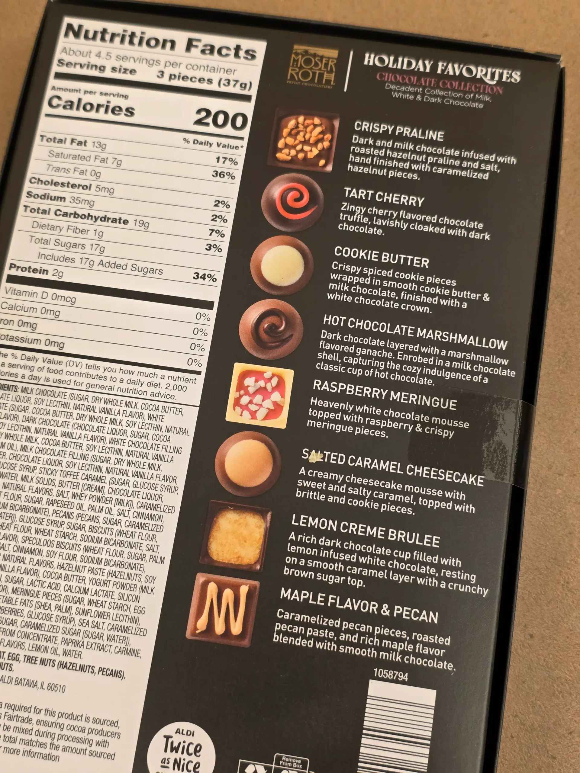 Moser Roth Holiday Favorites Chocolate Collection.