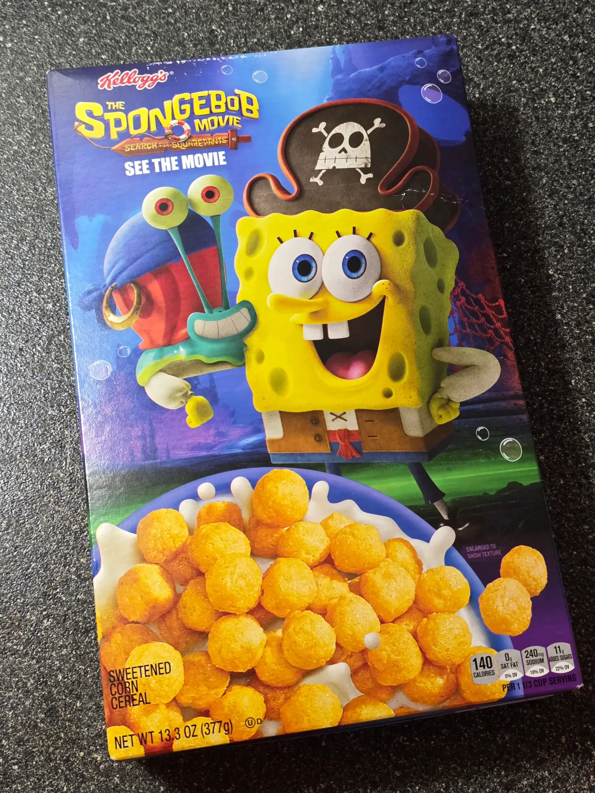 Kellogg's The SpongeBob Movie Search for SquarePants Kelpo Cereal.