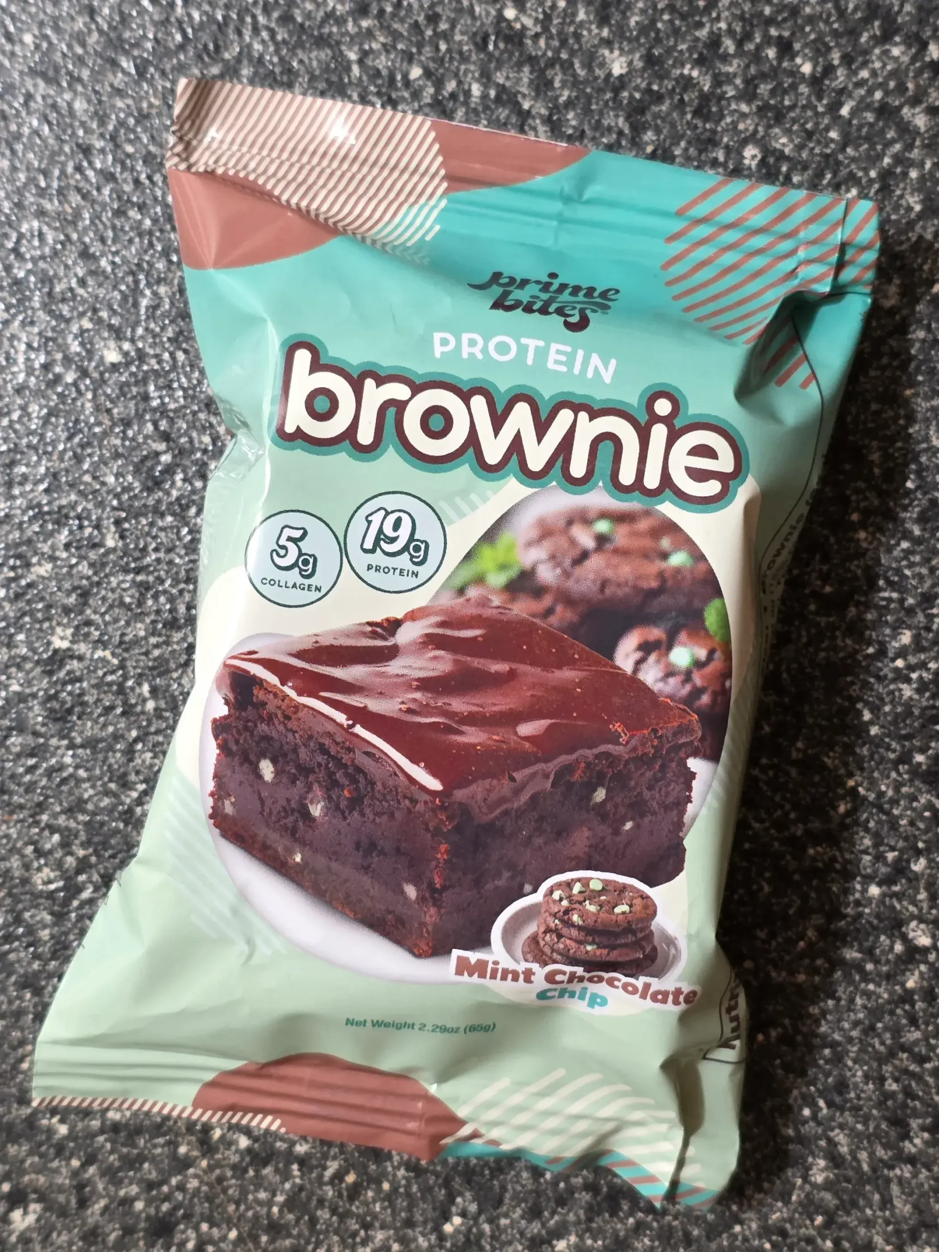 Prime Bites Protein Brownie Mint Chocolate Chip.