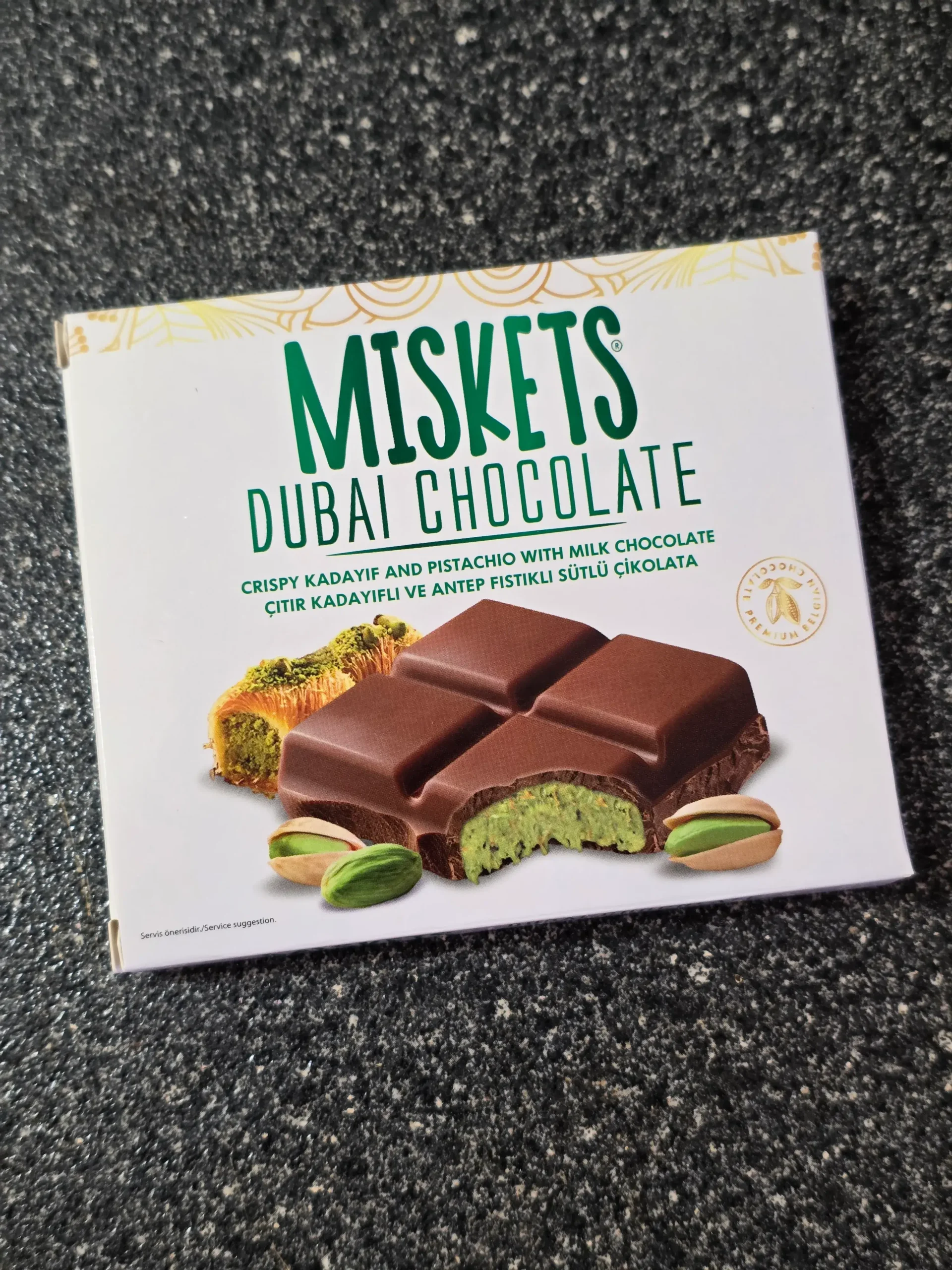 Miskits Dubai Milk Chocolate Bar.