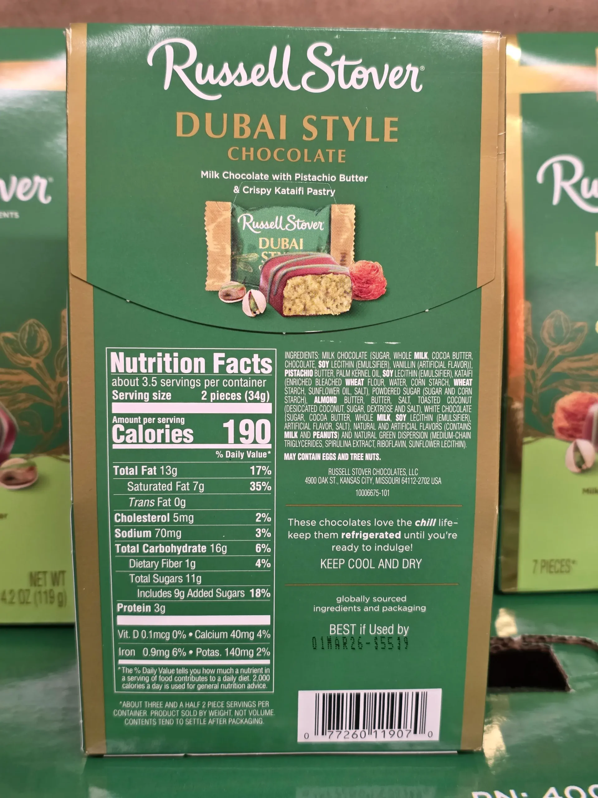 Russell Stover Dubai Style Chocolate.