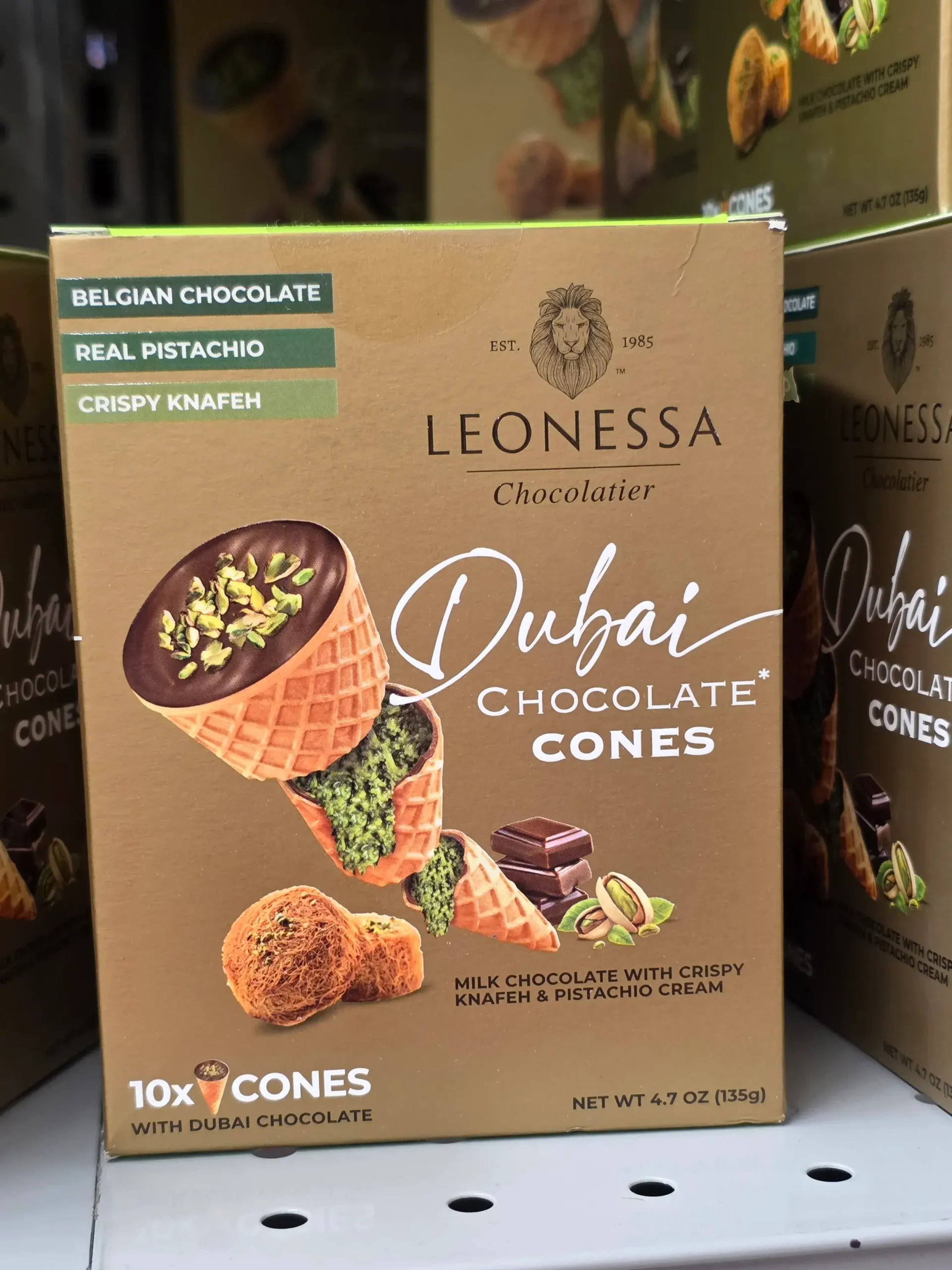Leonessa Chocolatier Dubai Chocolate Cones.