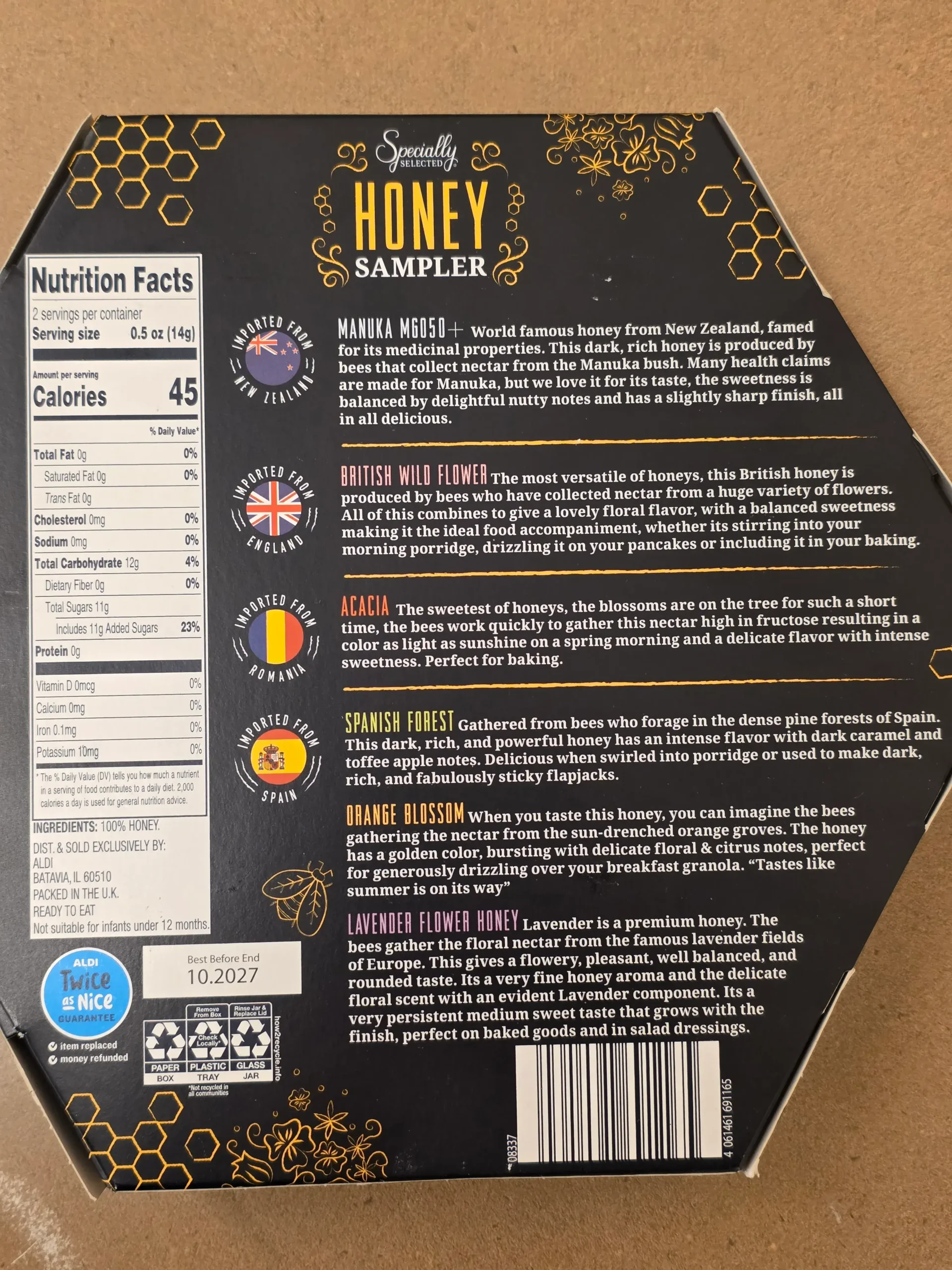 Specially Selected Honey Sampler 6 Pack Variety.