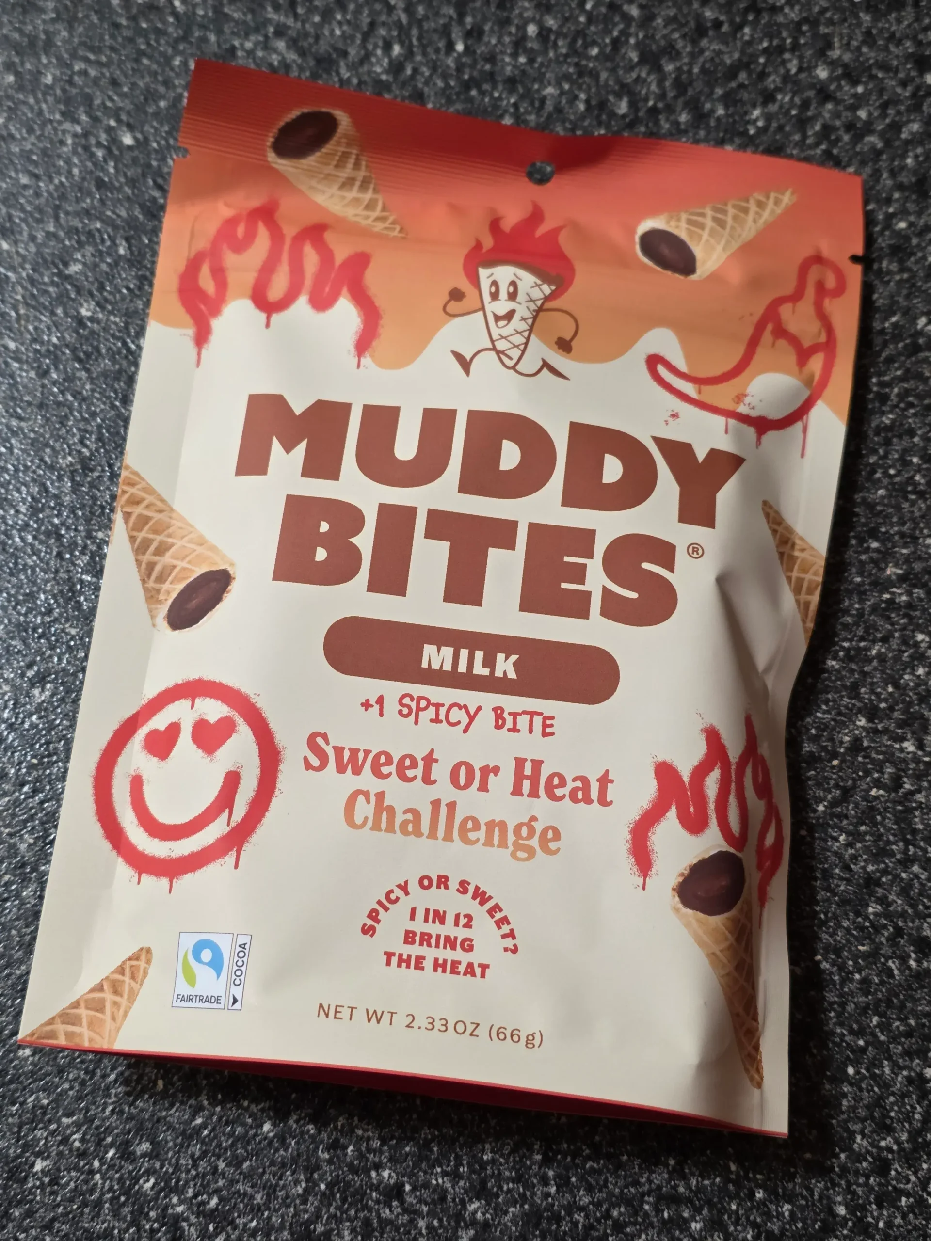 Muddy Bites Milk Sweet or Heat Challenge Filled Waffle Cones.
