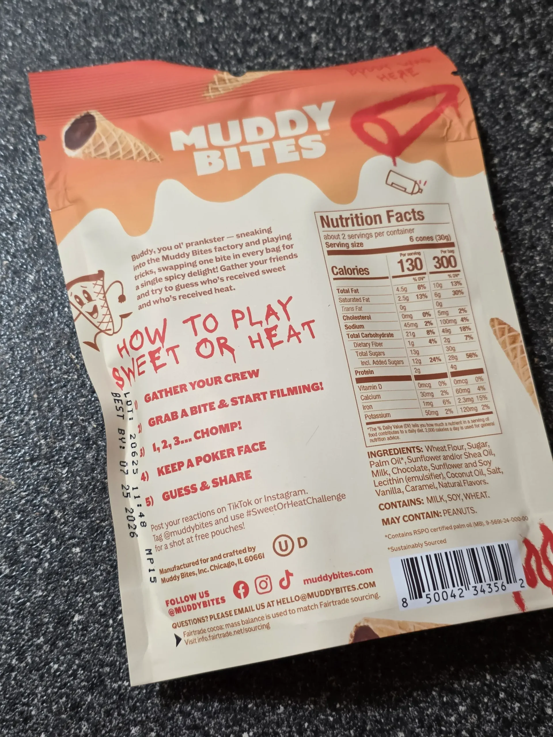 Muddy Bites Milk Sweet or Heat Challenge Filled Waffle Cones.