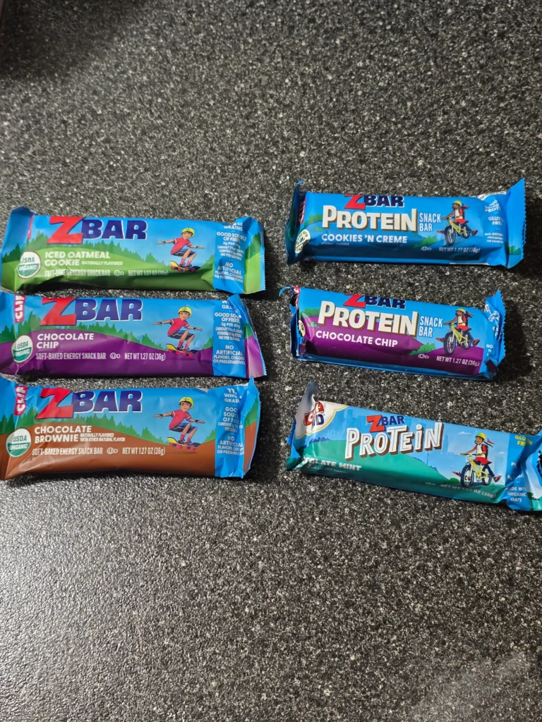 Clif ZBAR Protein and Oat Bars, Chocolate Chip, Chocolate Mint, and Cookies N' Creme.