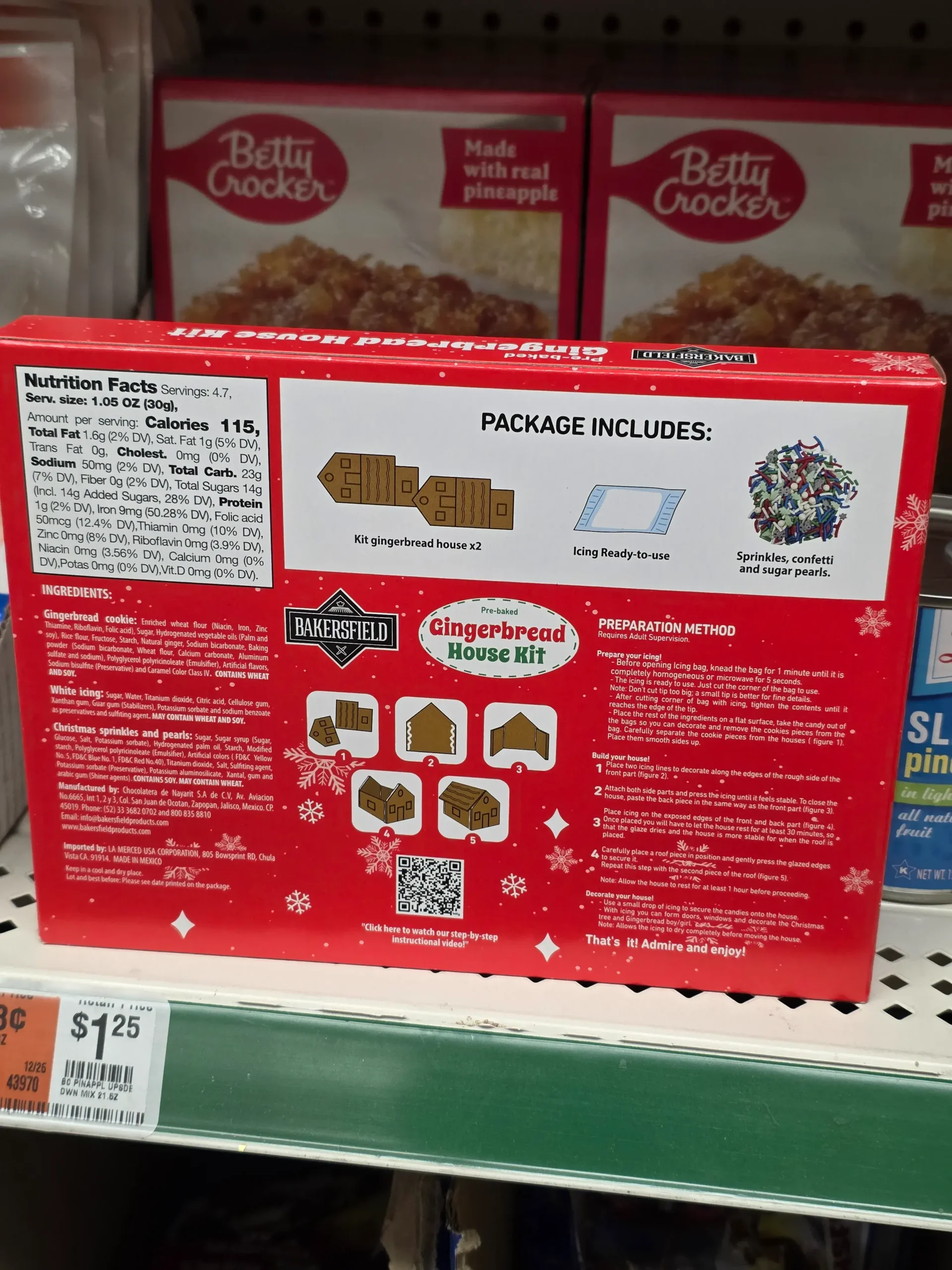 Bakersfield Pre-baked Gingerbread House Kit.