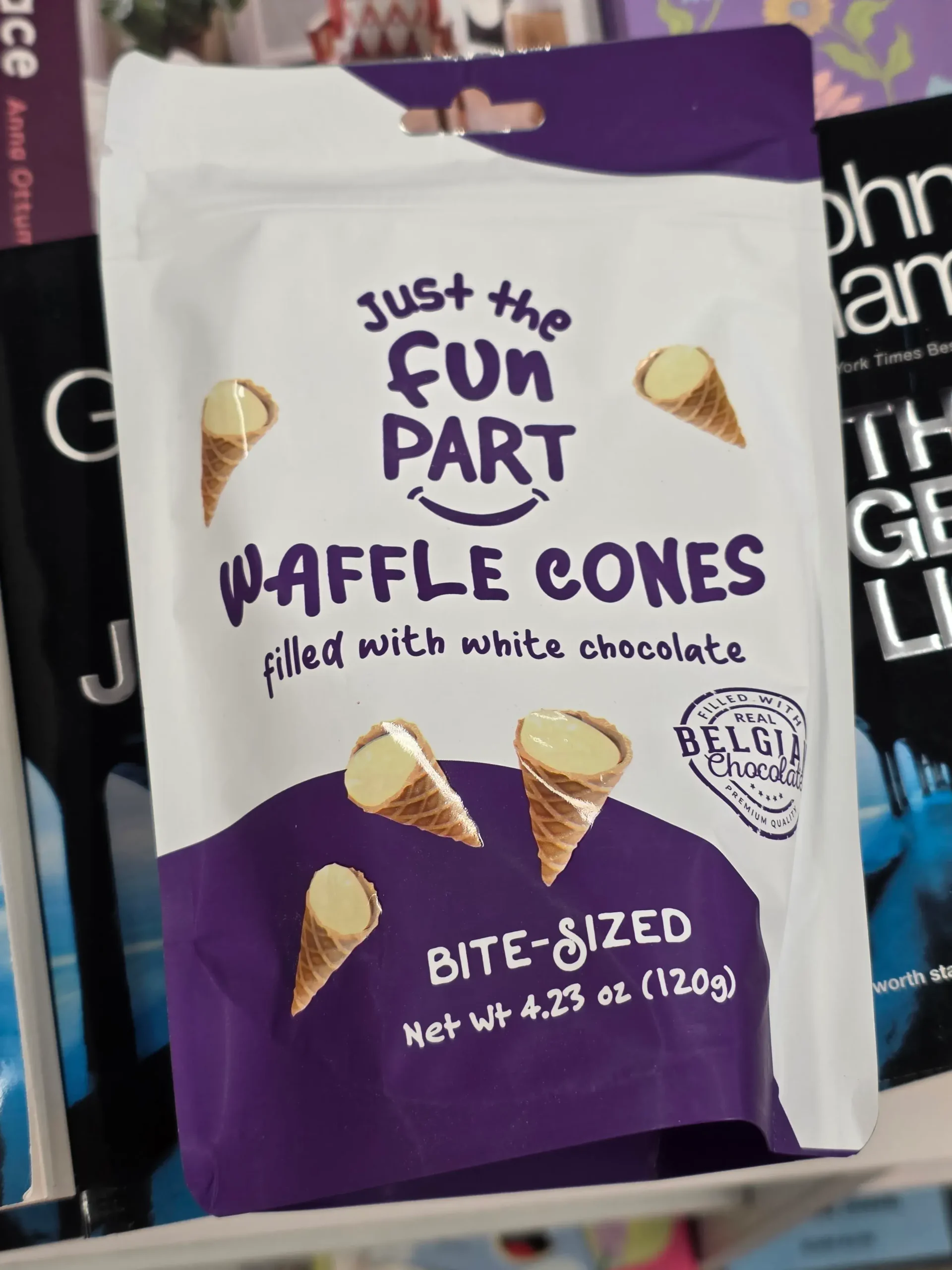 Just The Fun Part Waffle Cones Filled White White Chocolate.