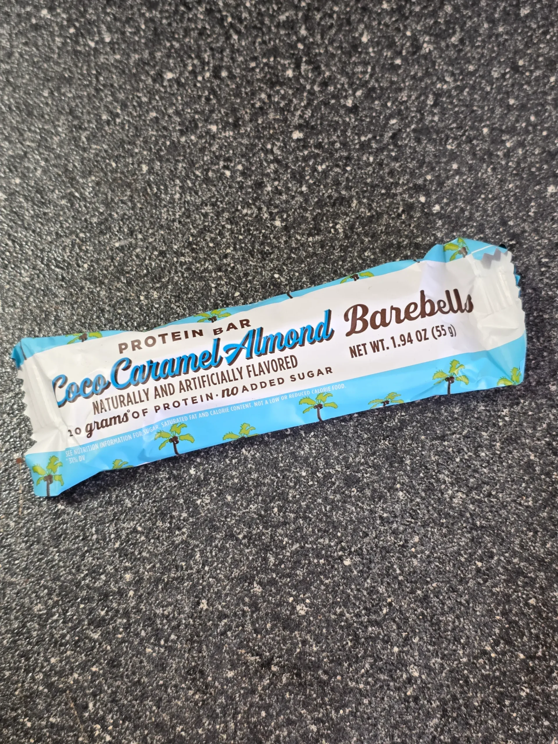 Barebells Coco Caramel Almond Protein Bar.
