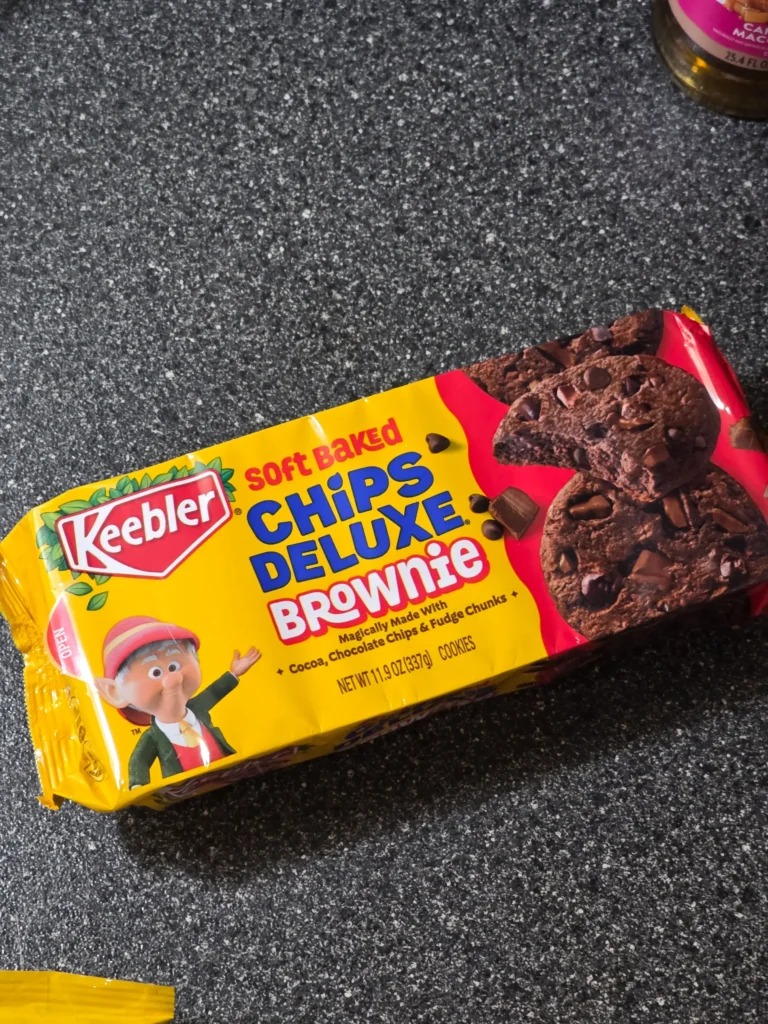 Keebler Soft Baked Chips Deluxe Brownie Cookies.