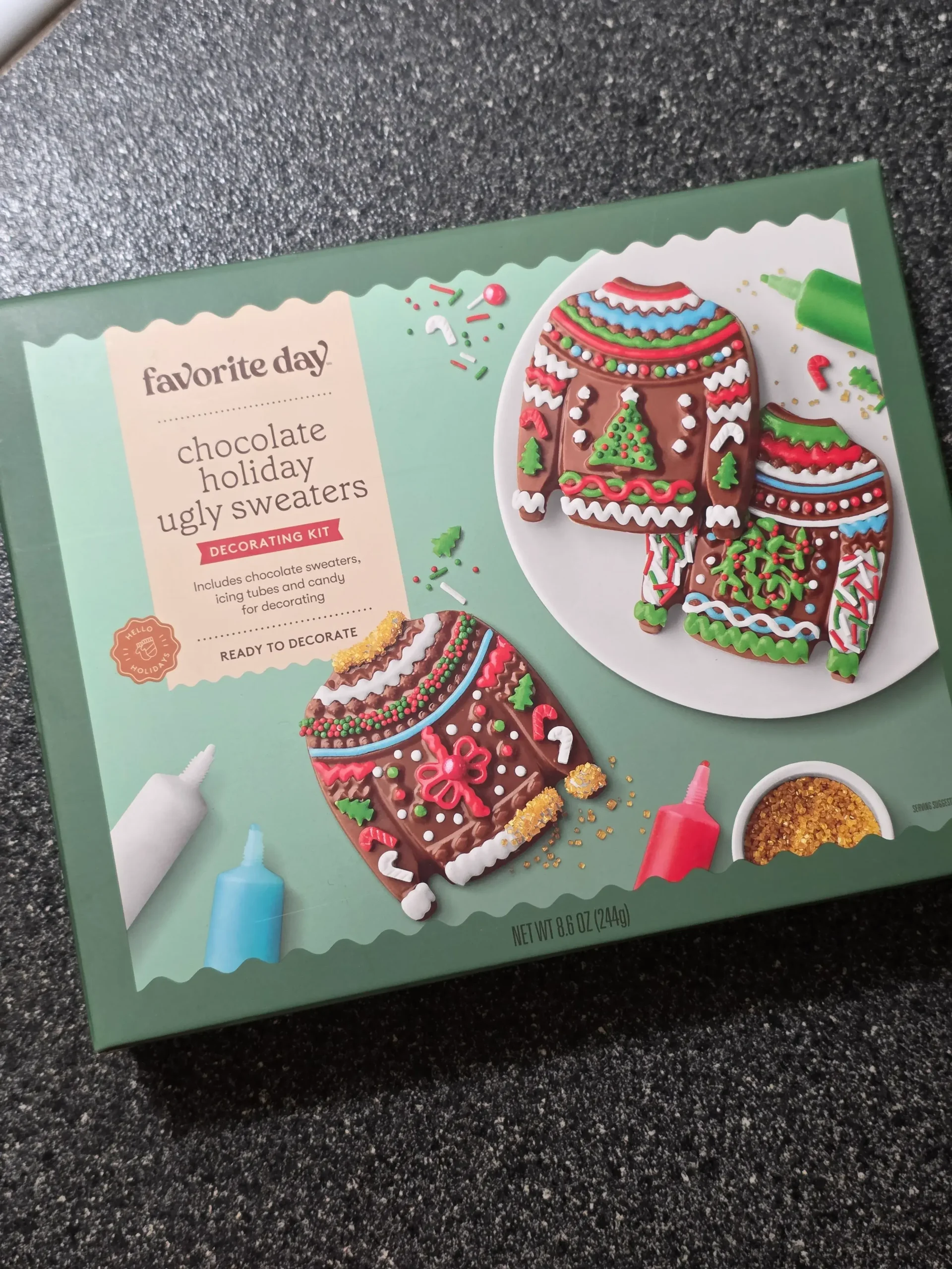 Christmas Three Chocolate Ugly Sweaters Decorating Kit.