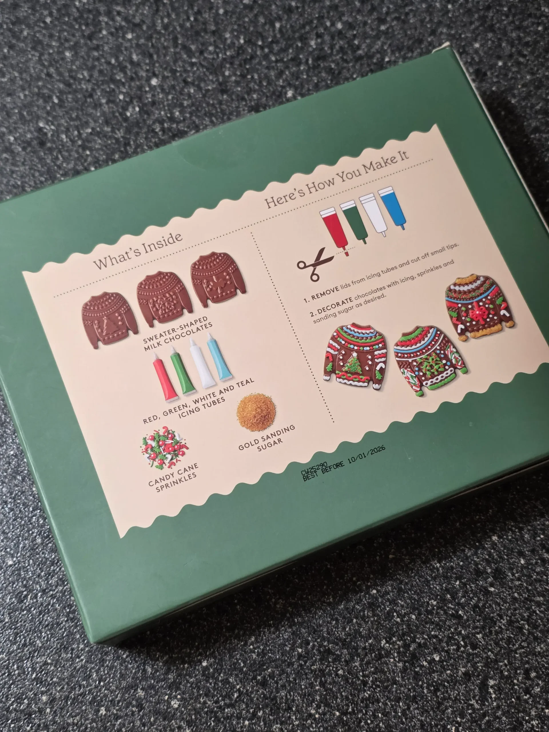 Christmas Three Chocolate Ugly Sweaters Decorating Kit.