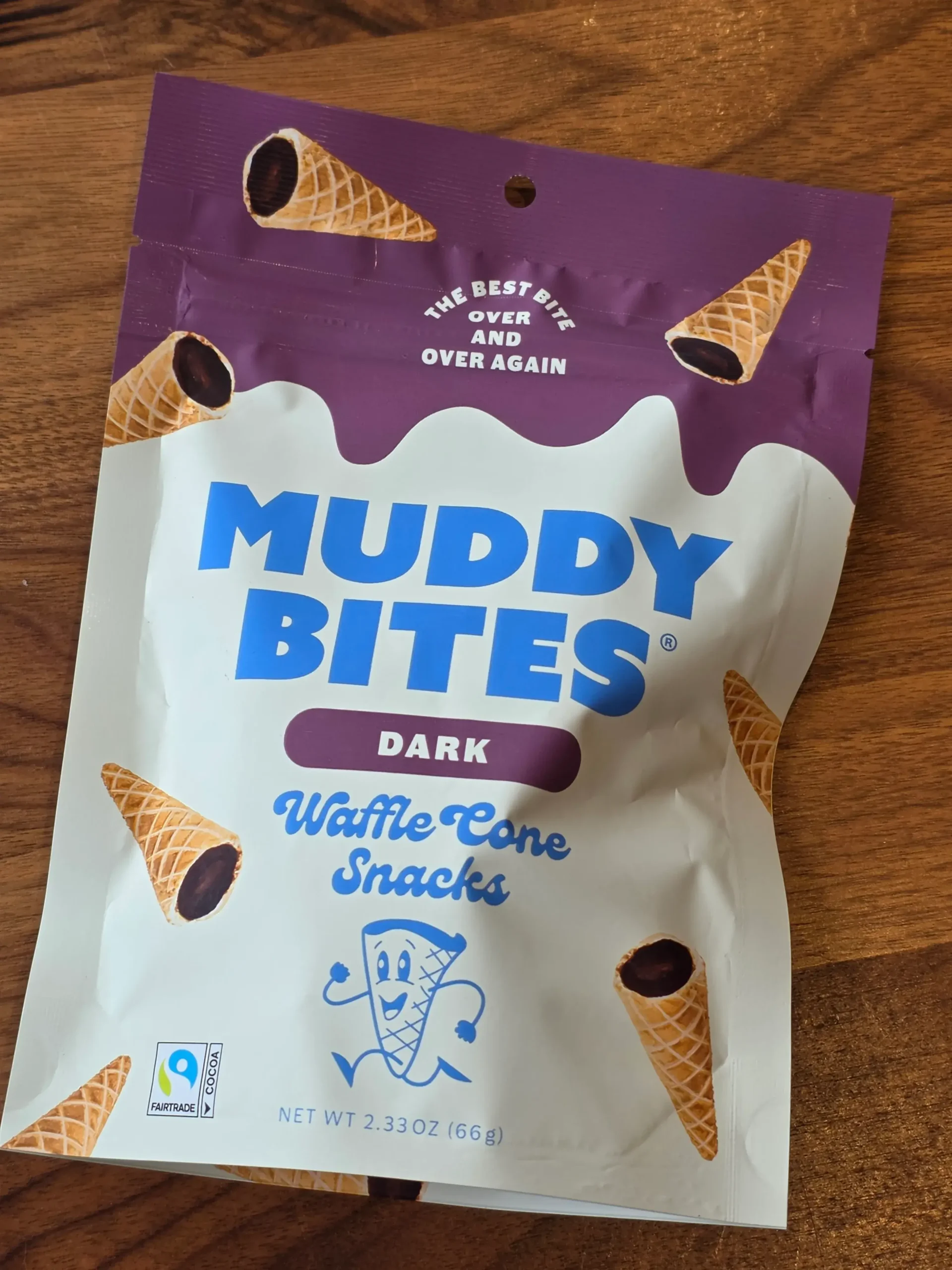 Muddy Bites Dark Filled Waffle cones.