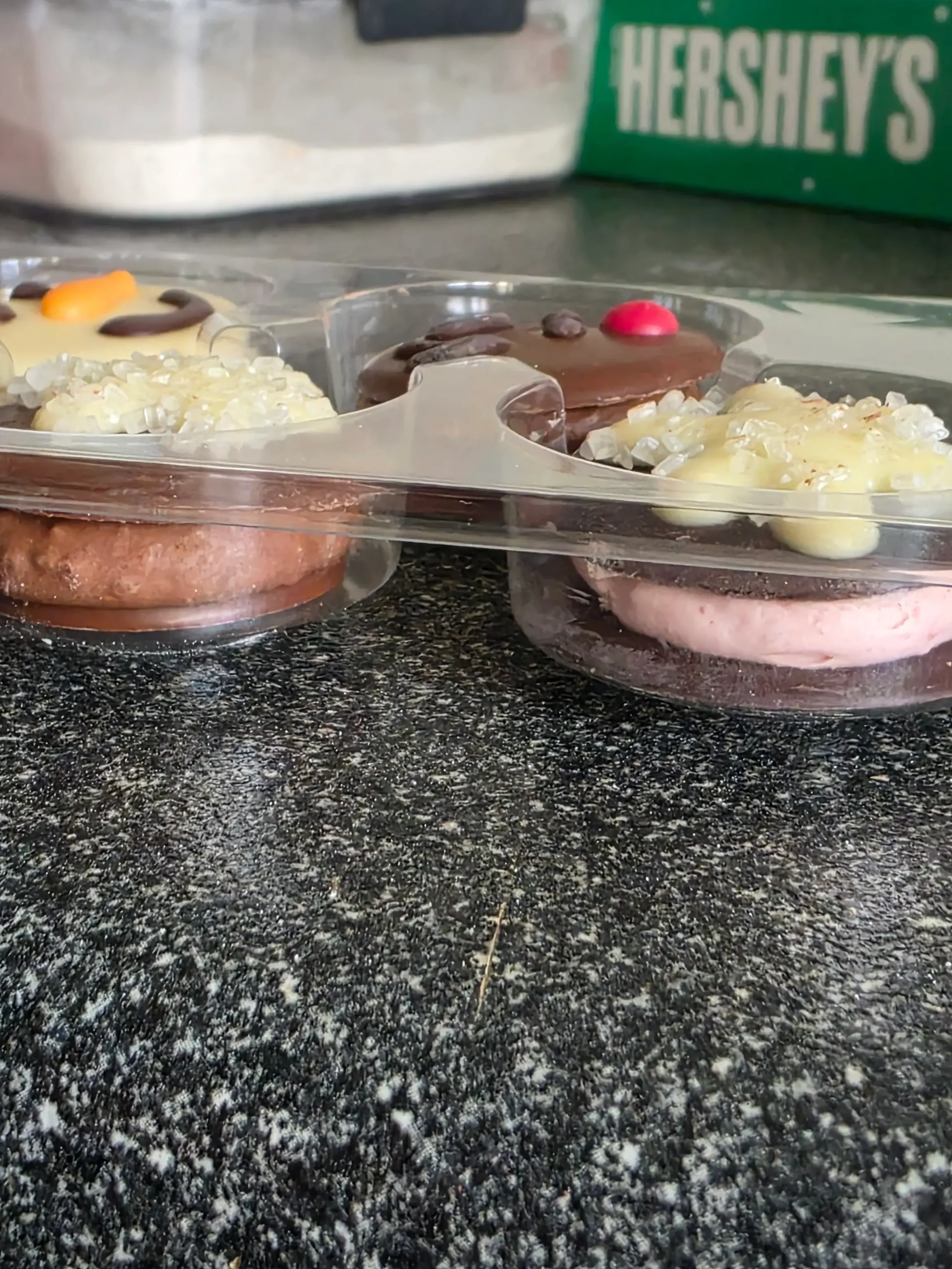 Choceur Belgian Chocolate Macarons: Brownie, Raspberry Cream & Straciatella Cream.