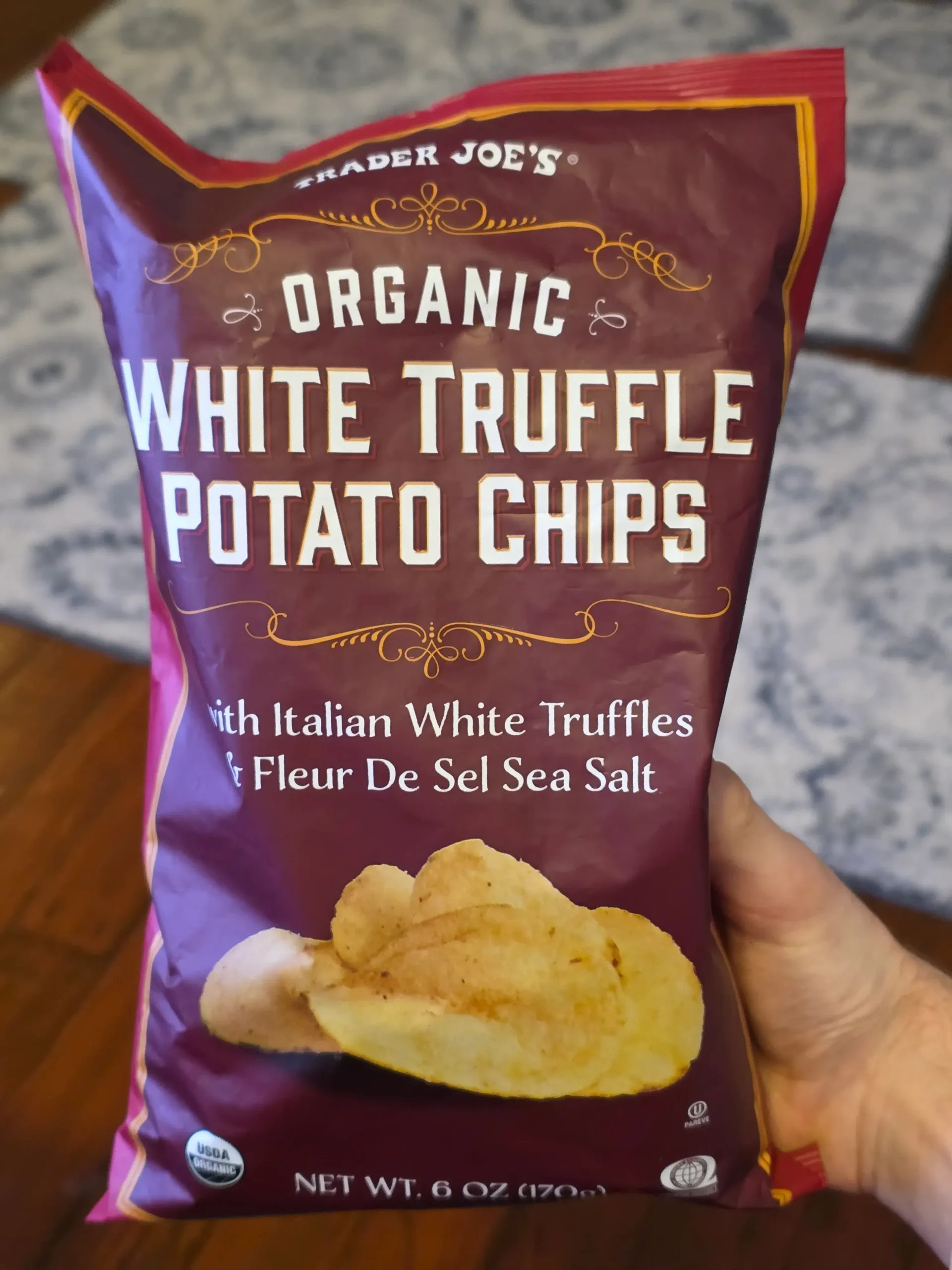 Organic White Truffle Potato Chips.