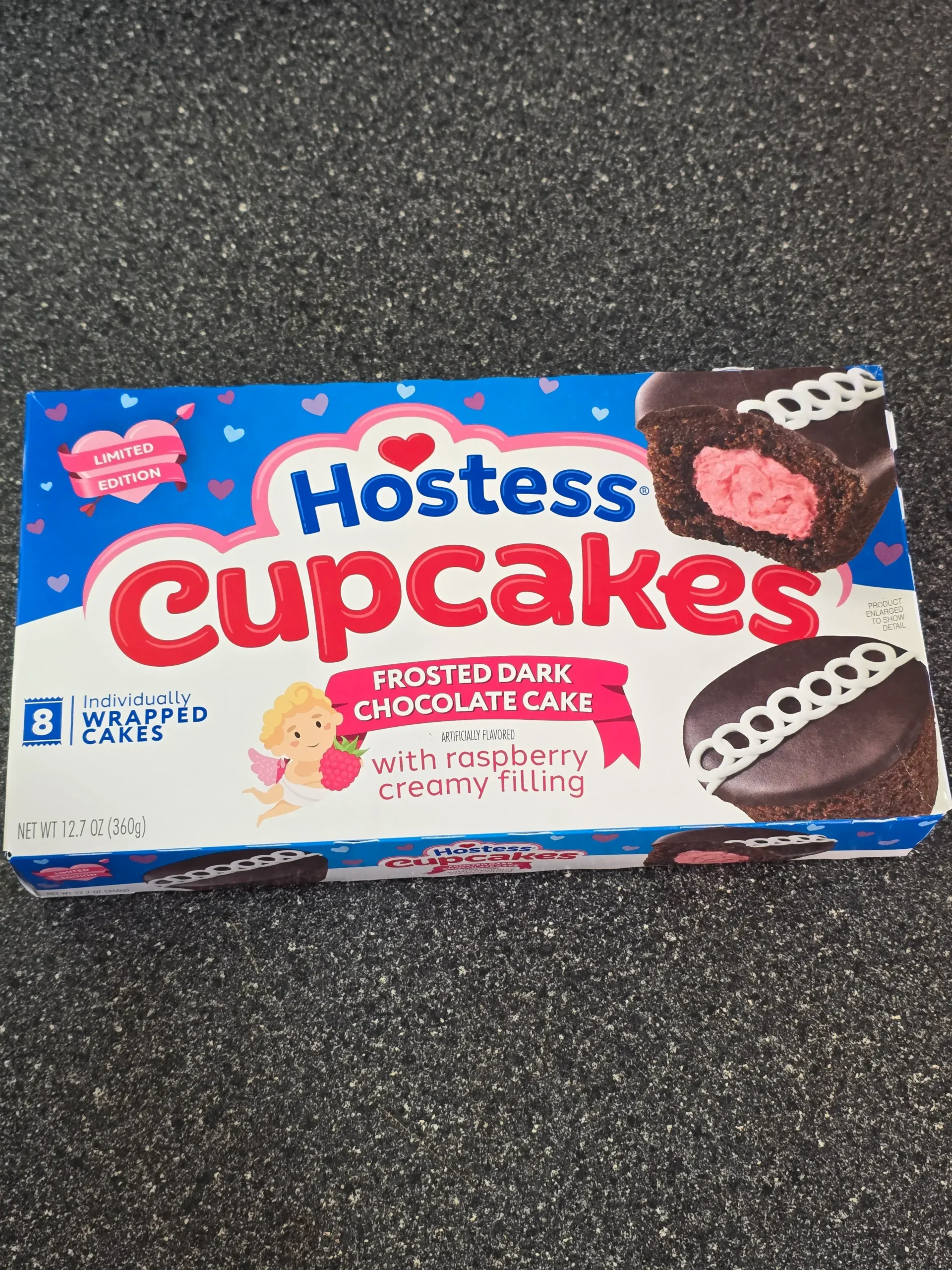 Hostess Cupcakes with Raspberry Creamy Filling.