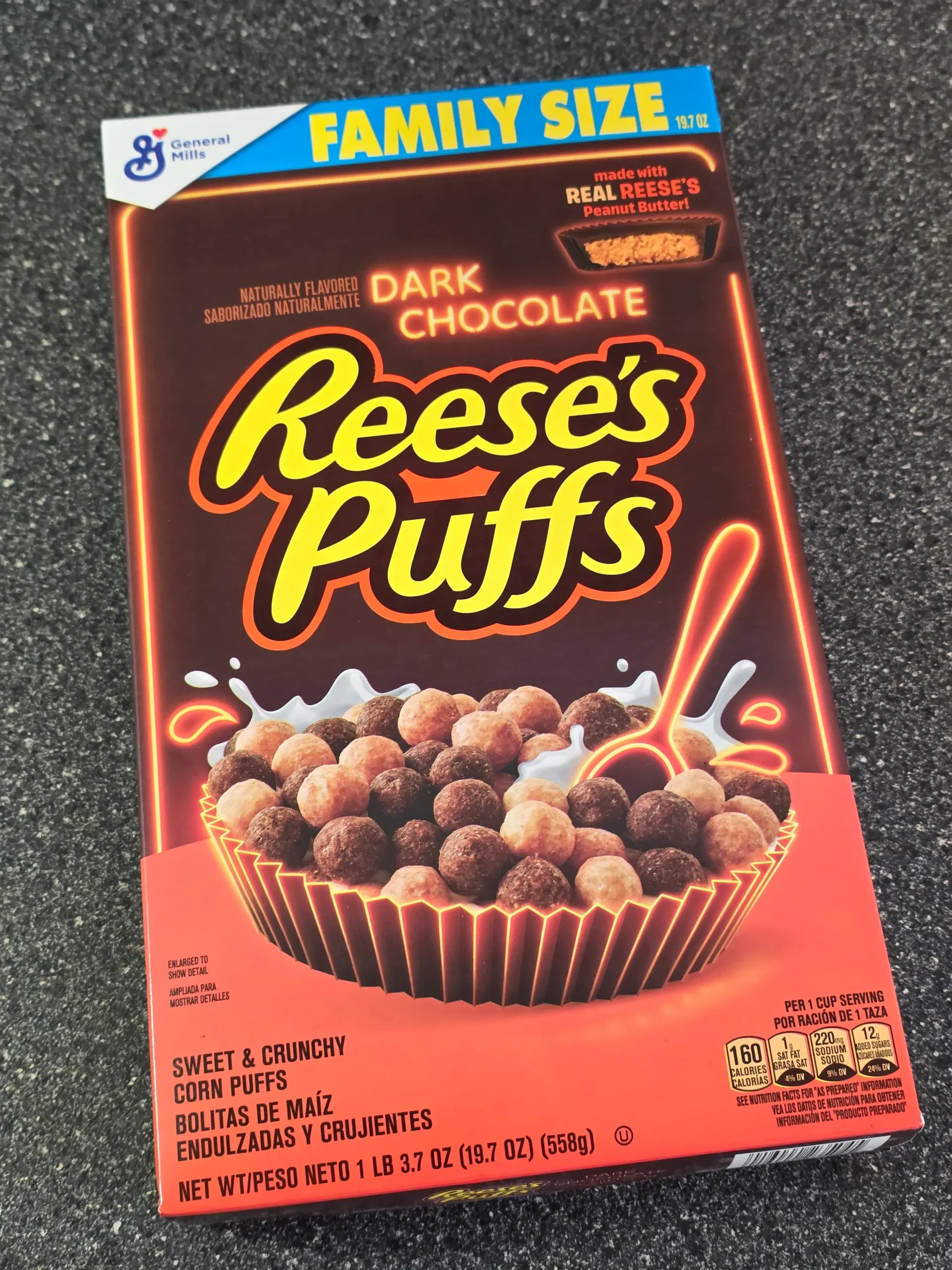 Reese's Puffs Dark Chocolate.
