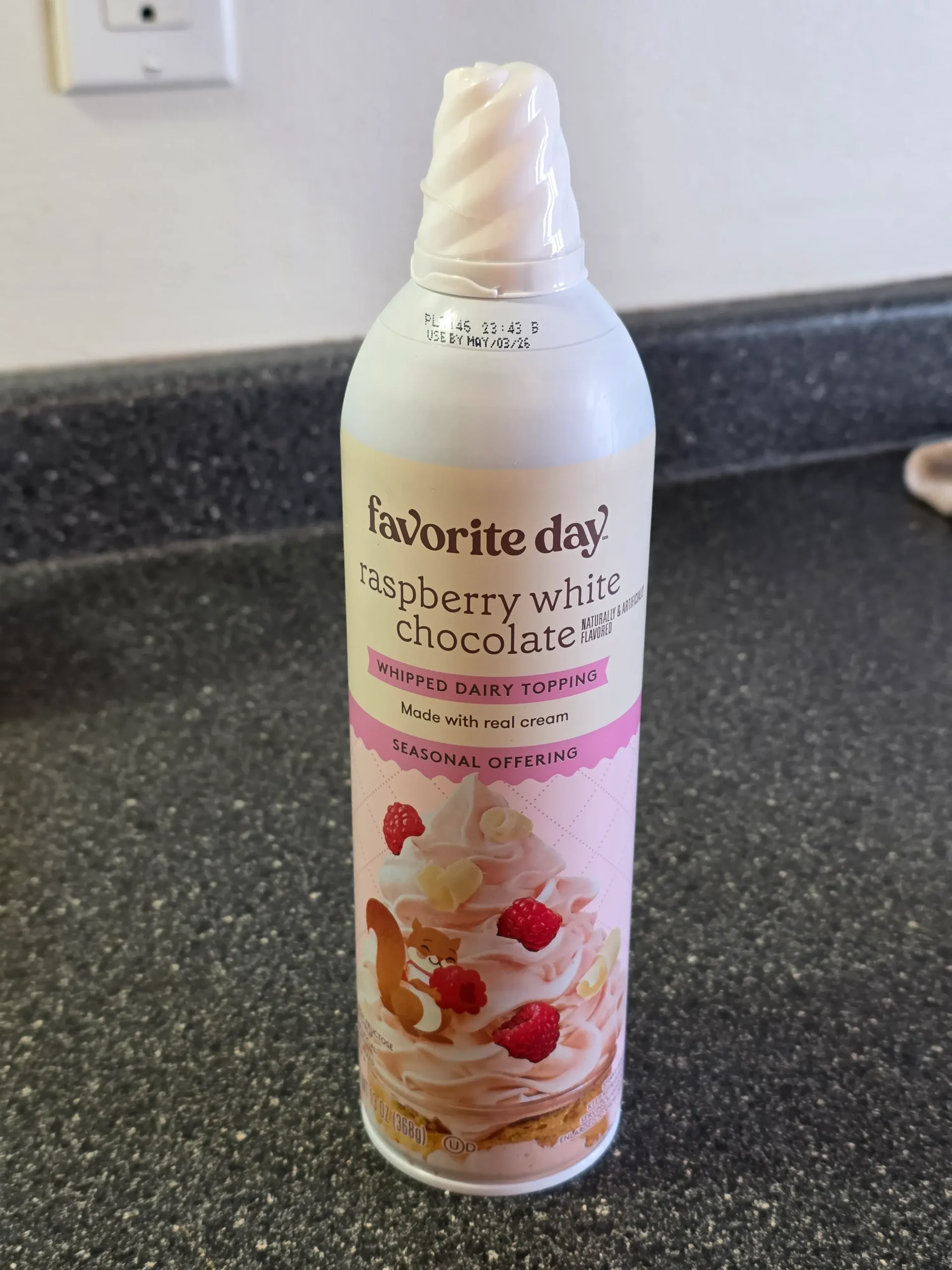 Favorite Day Raspberry White Chocolate Whipped Cream.