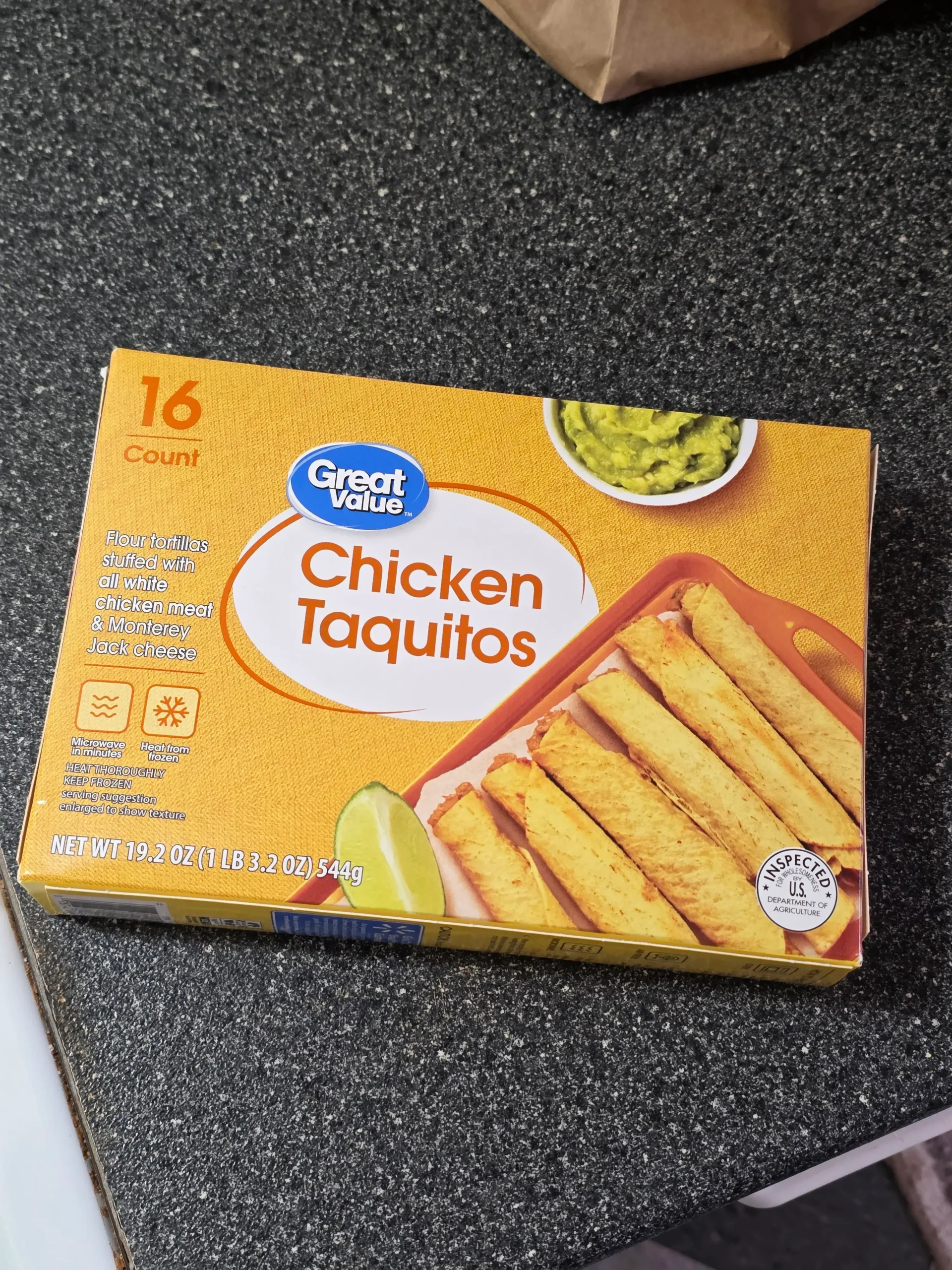 Great Value Flour Chicken Taquitos.