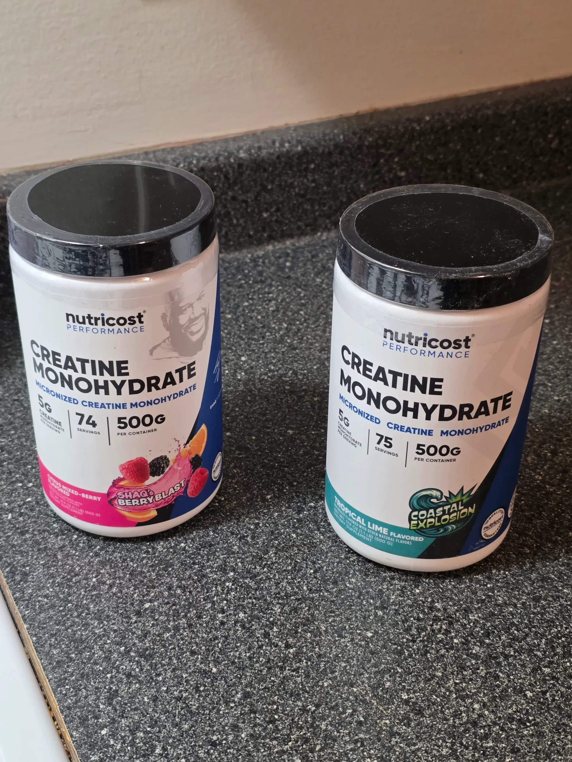 Nutricost Creatine Monohydrate: Coastal Explosion and Shaq's Berry Blast.