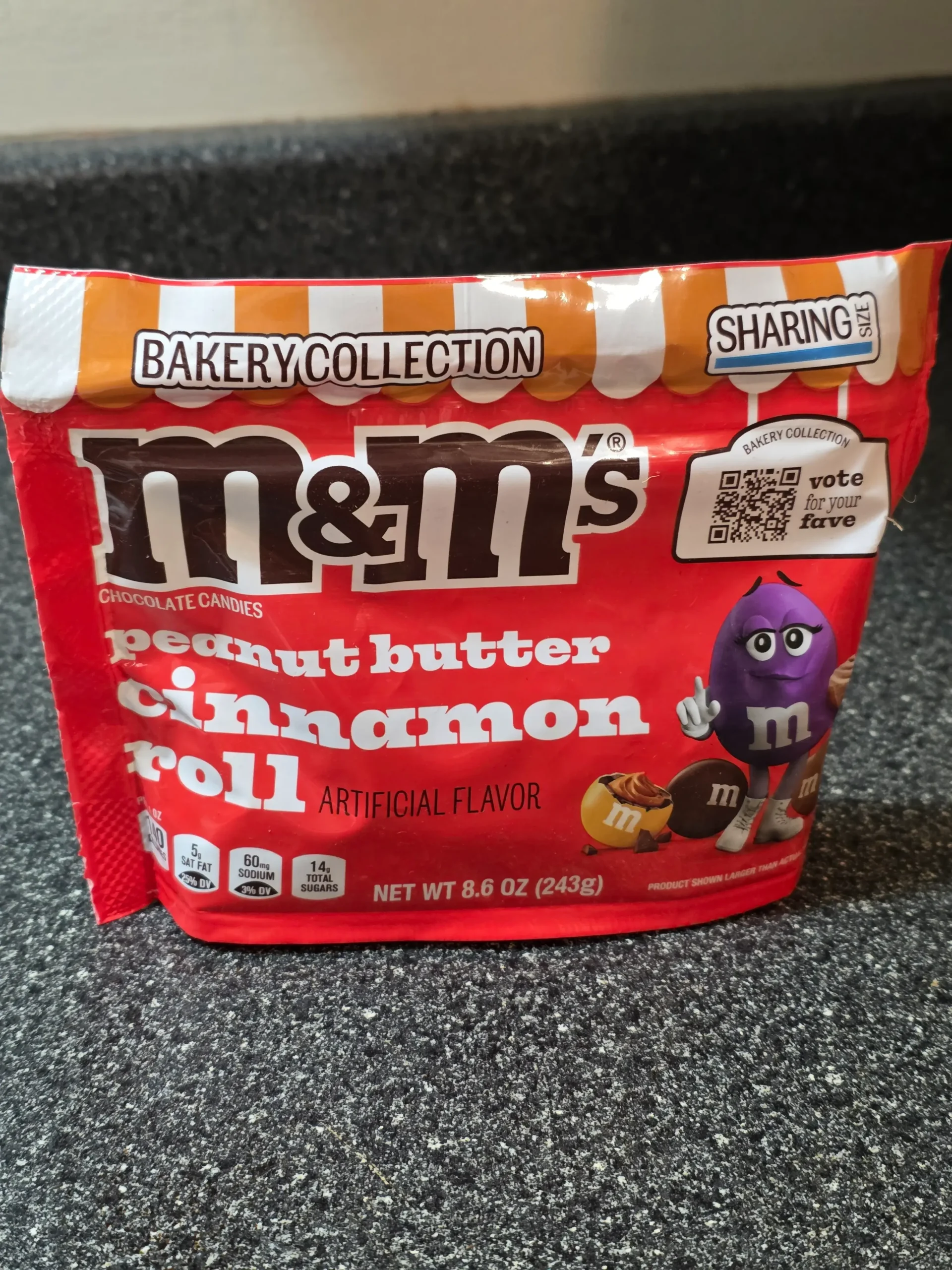 M&M's Peanut Butter Cinnamon Roll.