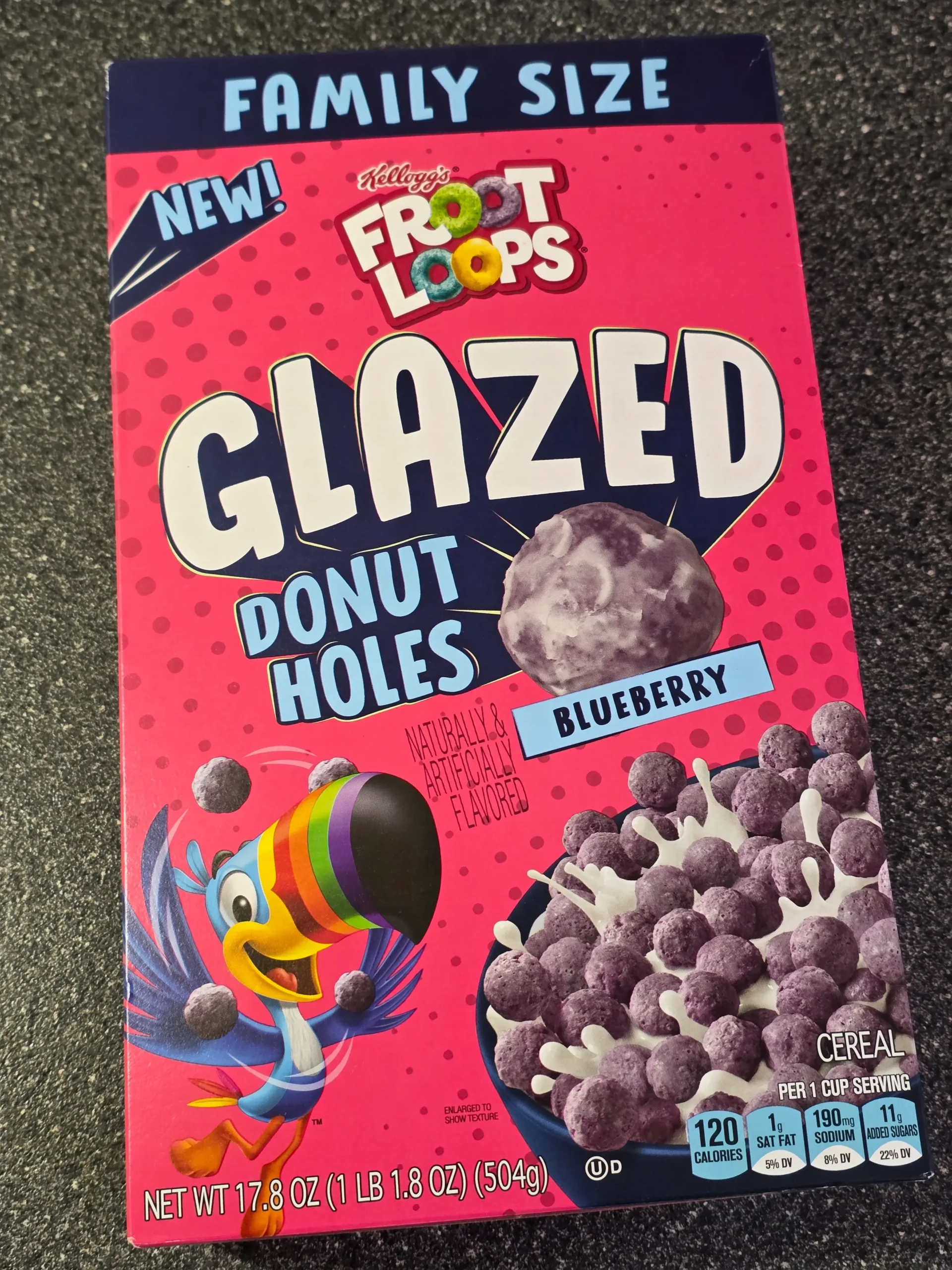 Kellogg's Froot Loops Glazed Blueberry Donut Holes