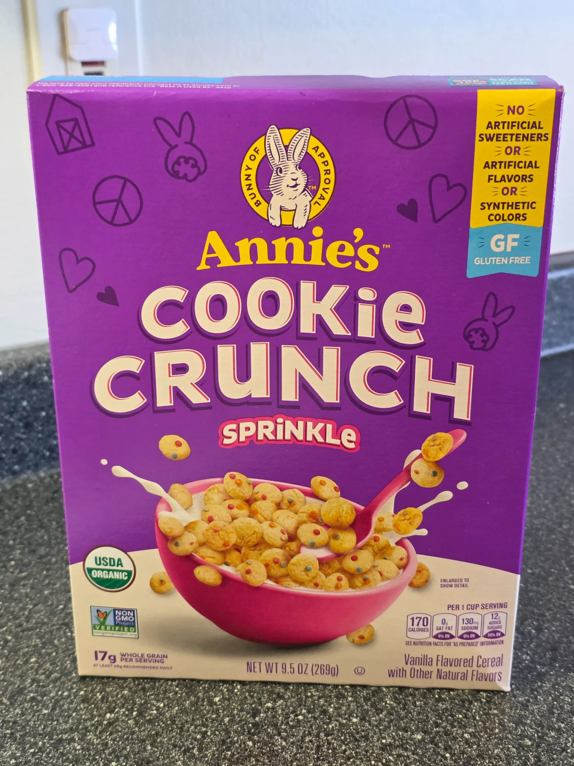 Annie's Cookie Crunch Sprinkle Cereal.