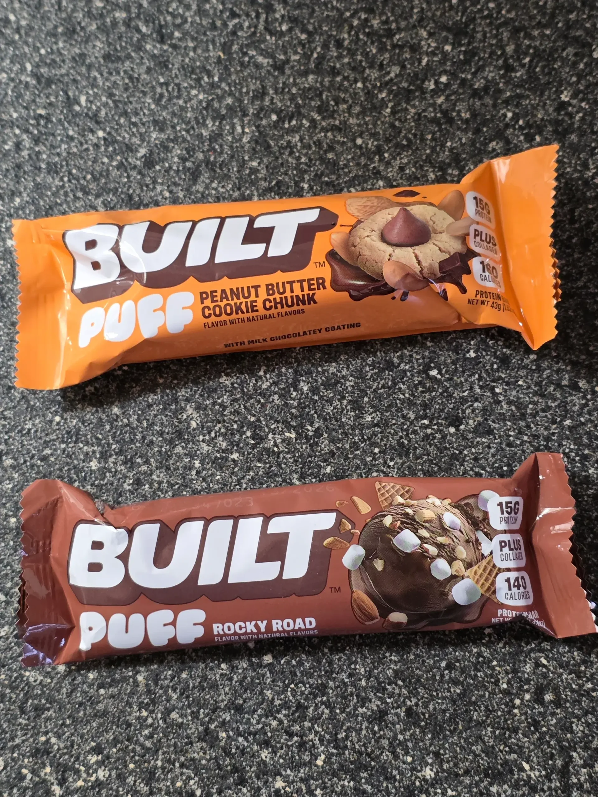 Built puff peanut butter cookie chunk and rocky rock.