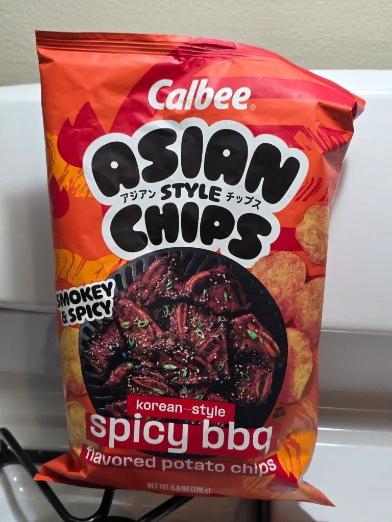 Calbee Asian Korean Style Spicy BBQ Chips.