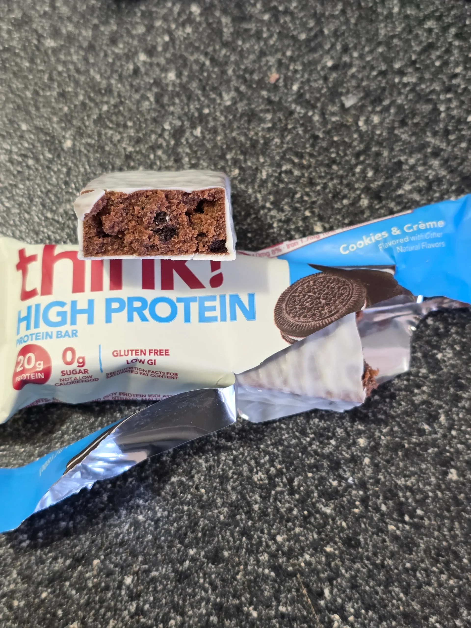 think! Think Protein Bars Girl Scouts Thin Mints, Chunky Peanut Butter, Lemon Delight, Cookies & Creme, White Chocolate, and Creamy Peanut Butter.