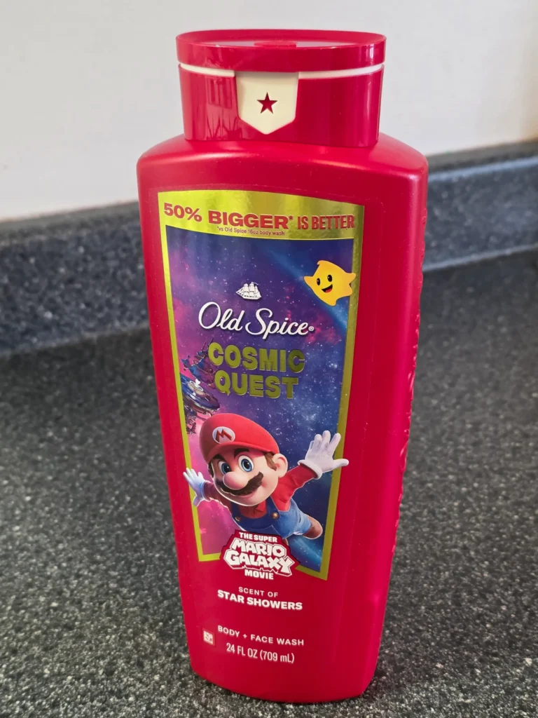 Old Spice Super Mario Galaxy Movie Cosmic Quest Star Showers Body and Face Wash.