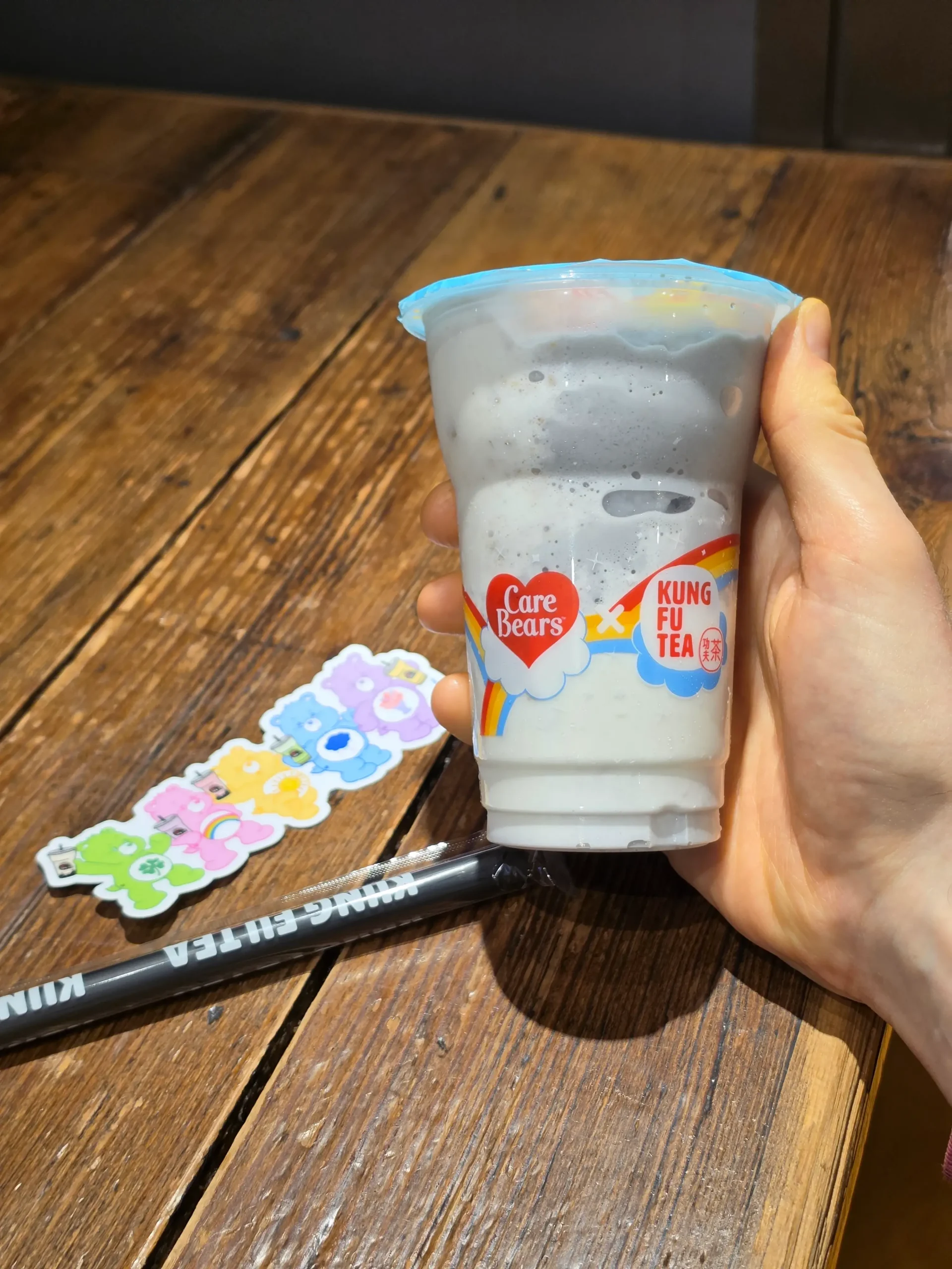 King Fu Tea x Care Bears Taro Tantrum Slush.