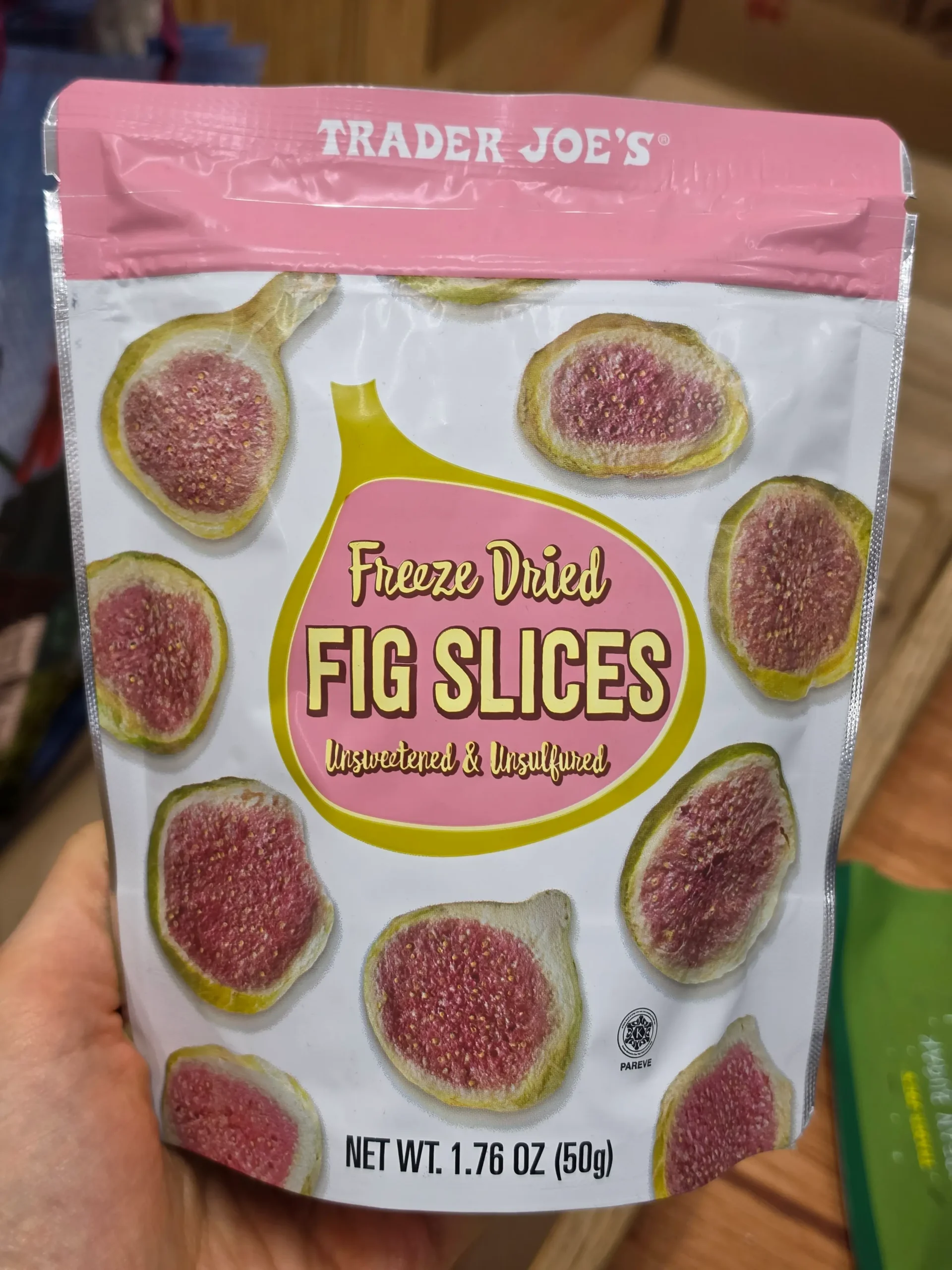 Trader Joe's Freeze Dried Fig Slices.