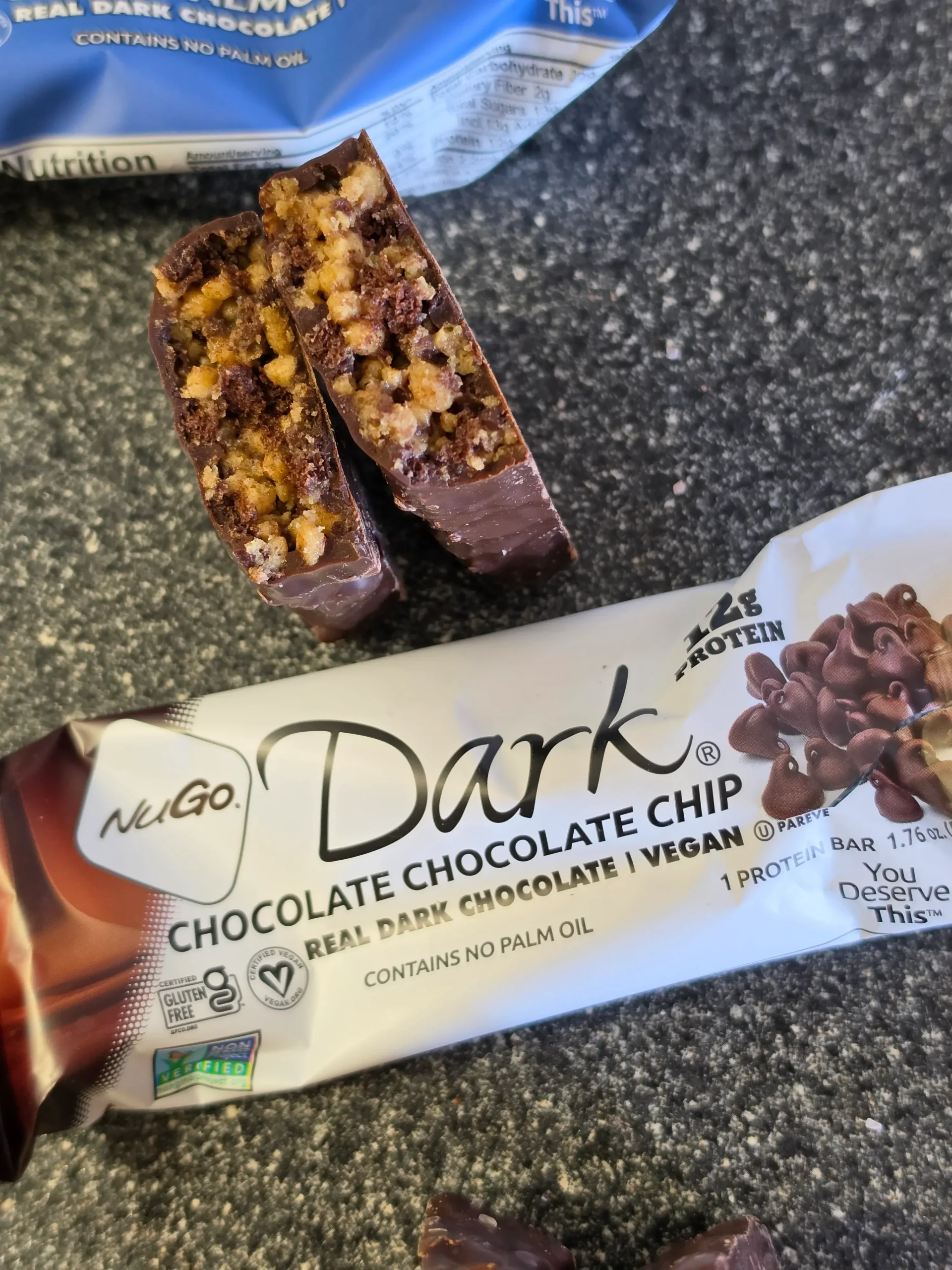 NuGo Protein Bars, Peanut Butter Cup, Mint Chocolate Chip, Chocolate Coconut, Chocolate Pretzel, Chocolate Chocolate Chip, and Chocolate Almond.