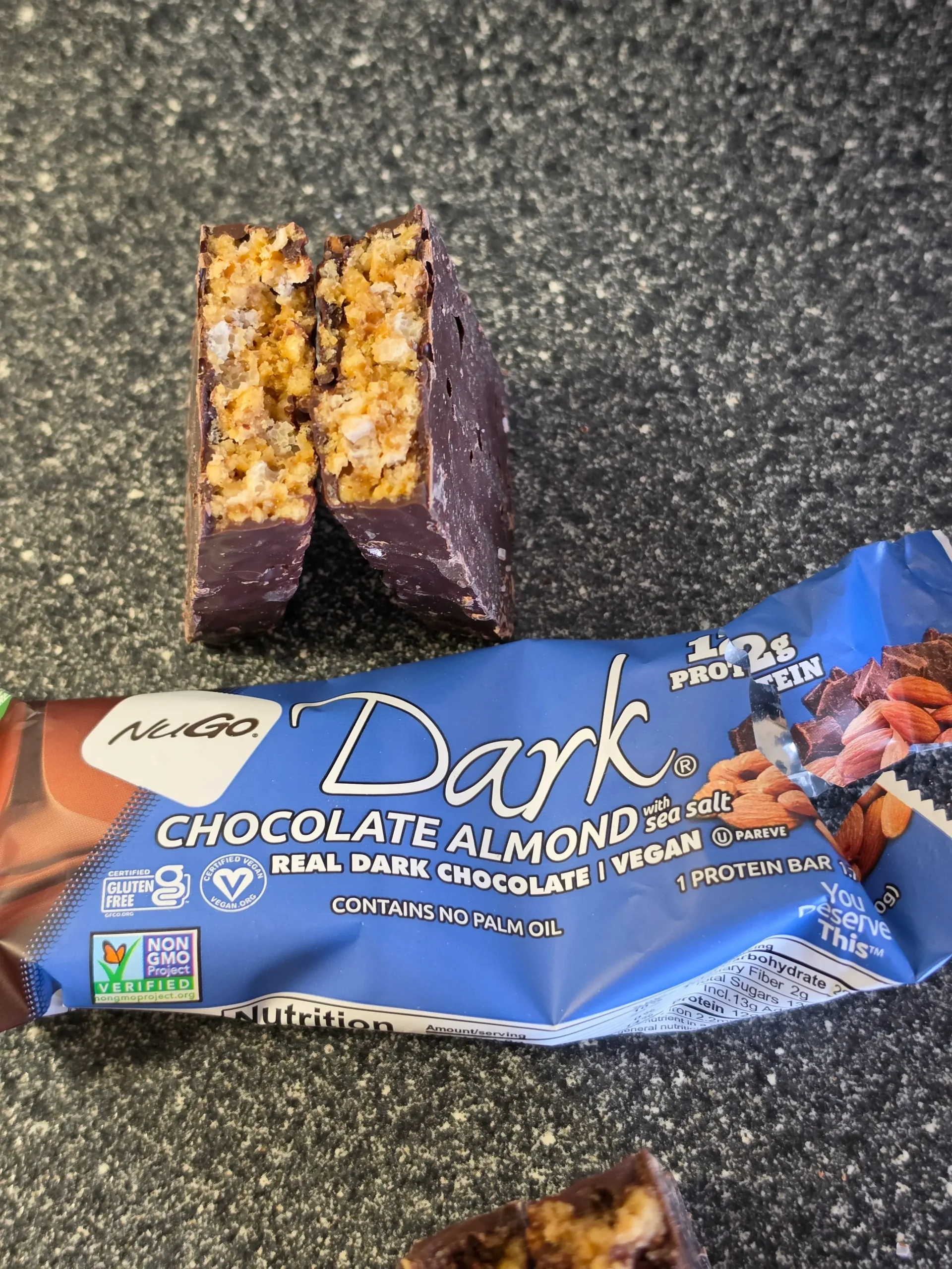 NuGo Protein Bars, Peanut Butter Cup, Mint Chocolate Chip, Chocolate Coconut, Chocolate Pretzel, Chocolate Chocolate Chip, and Chocolate Almond.