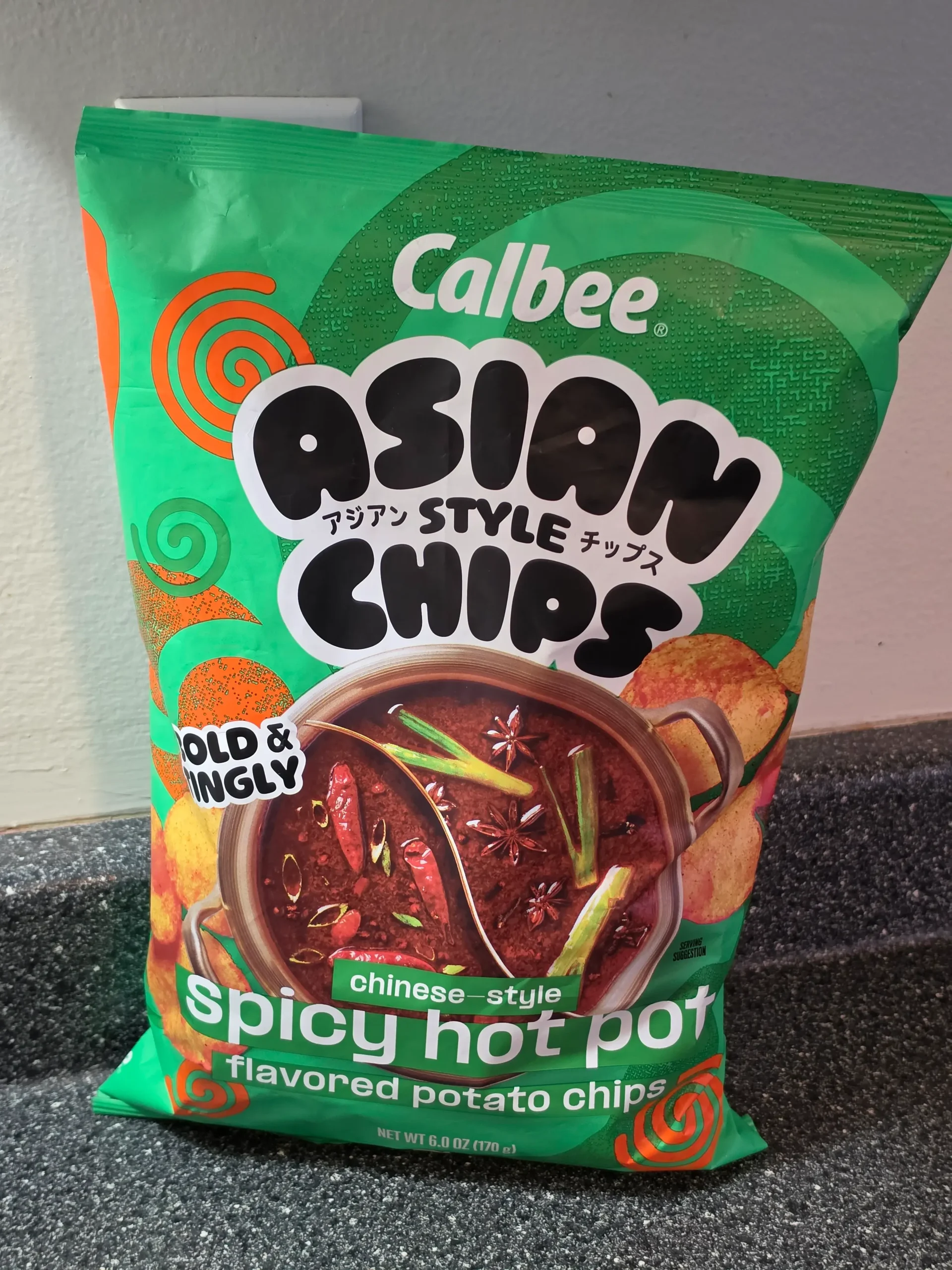 Calbee Asian Style Spicy Hot Pot Chips.