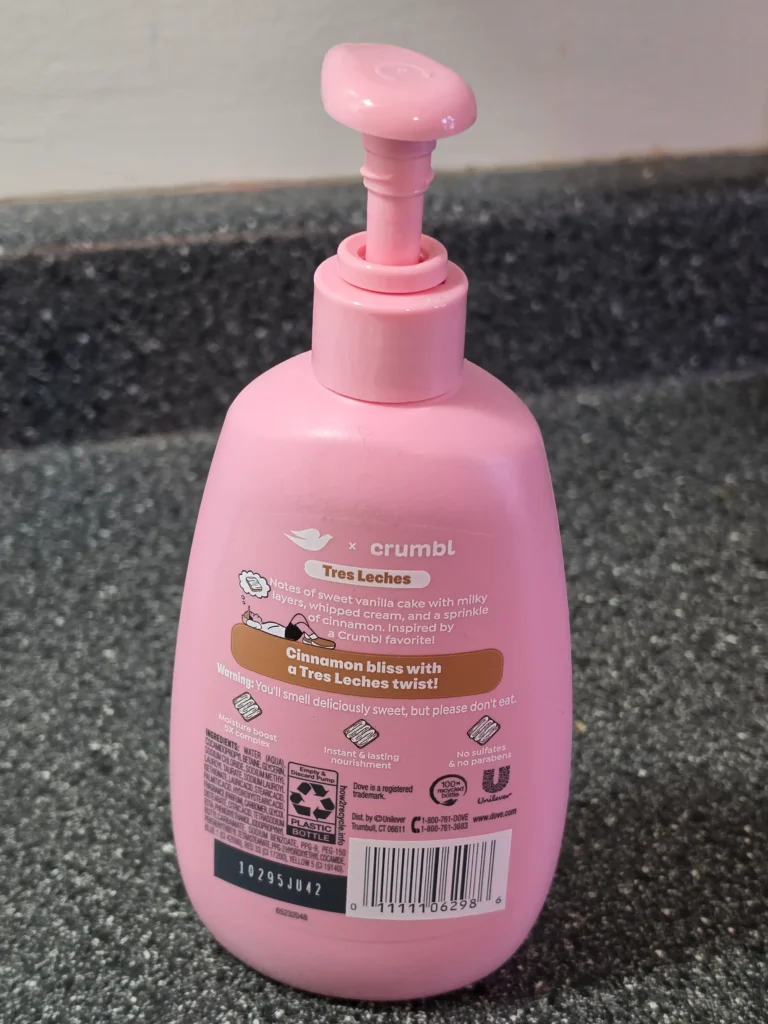 Dove and Crumbl Tres Leches Hand Wash.