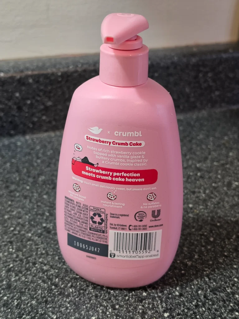 Dove and Crumbl Strawberry Crumb Cake Hand Wash.