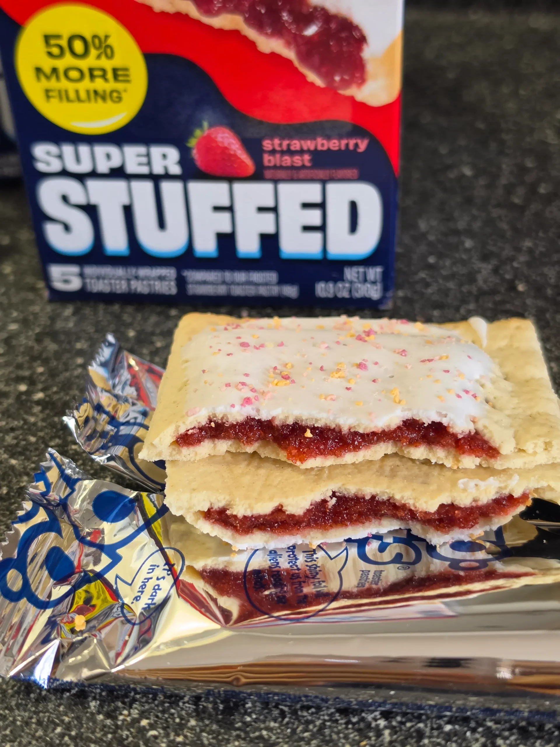 Pop Tarts Super Stuffed Molten Lava Cake and Strawberry Blast.