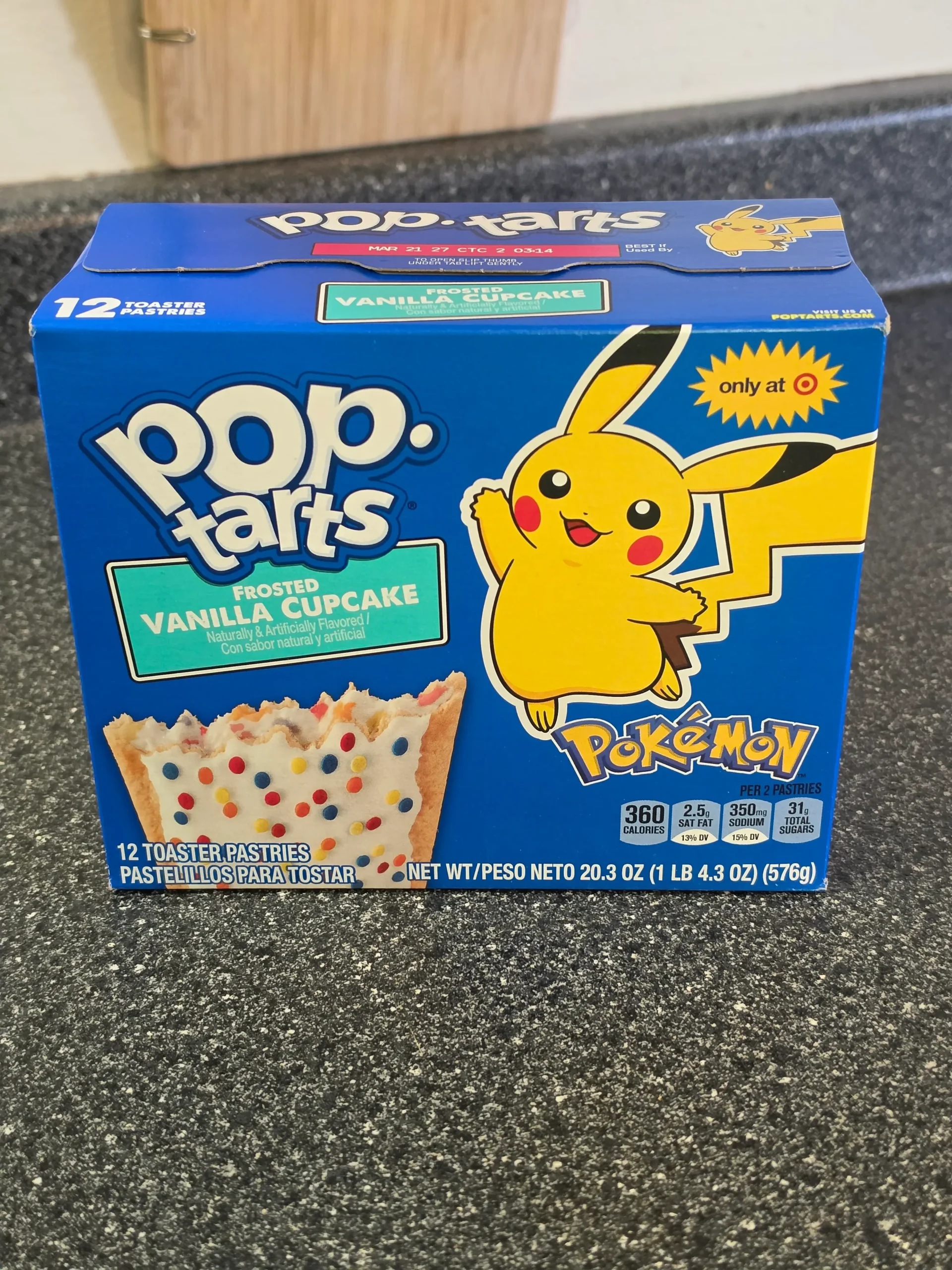 Pop-Tarts Pokémon Frosted Vanilla Cupcake Toaster Pastries.