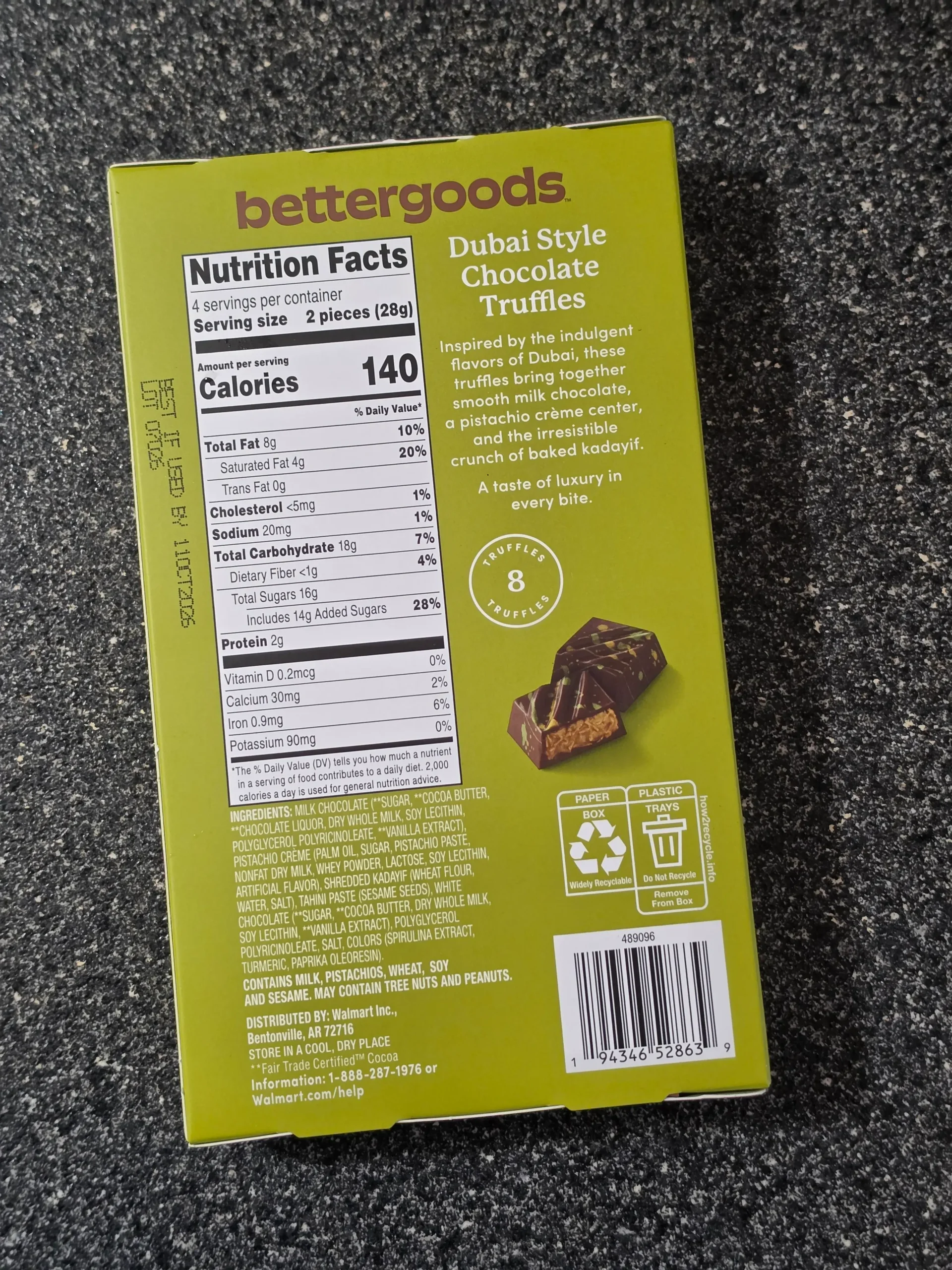 Bettergoods Dubai Style Chocolate Truffles.