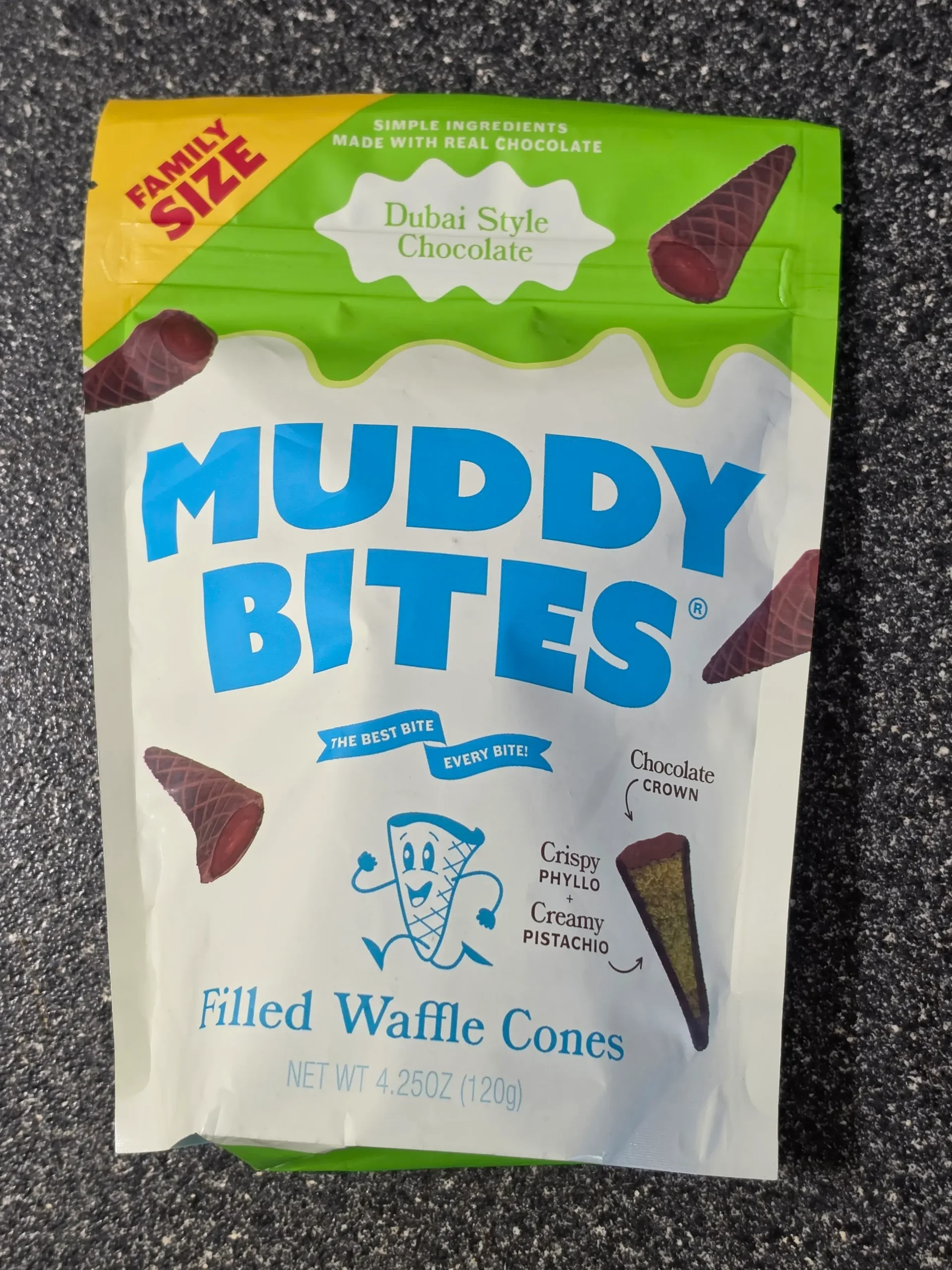 Muddy Bites Dubai Waffle Cones.