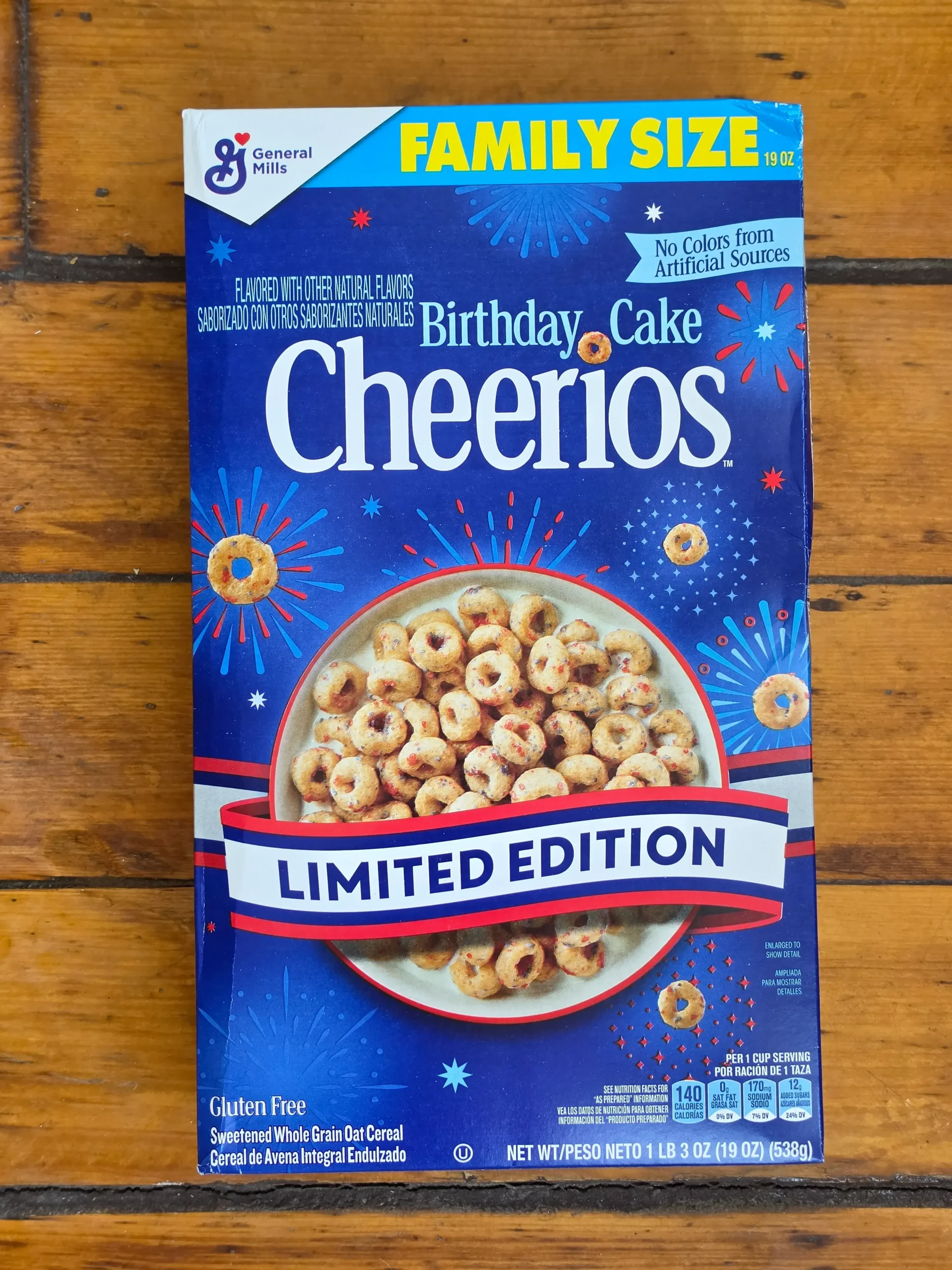 Cheerios Birthday Cake cereal.