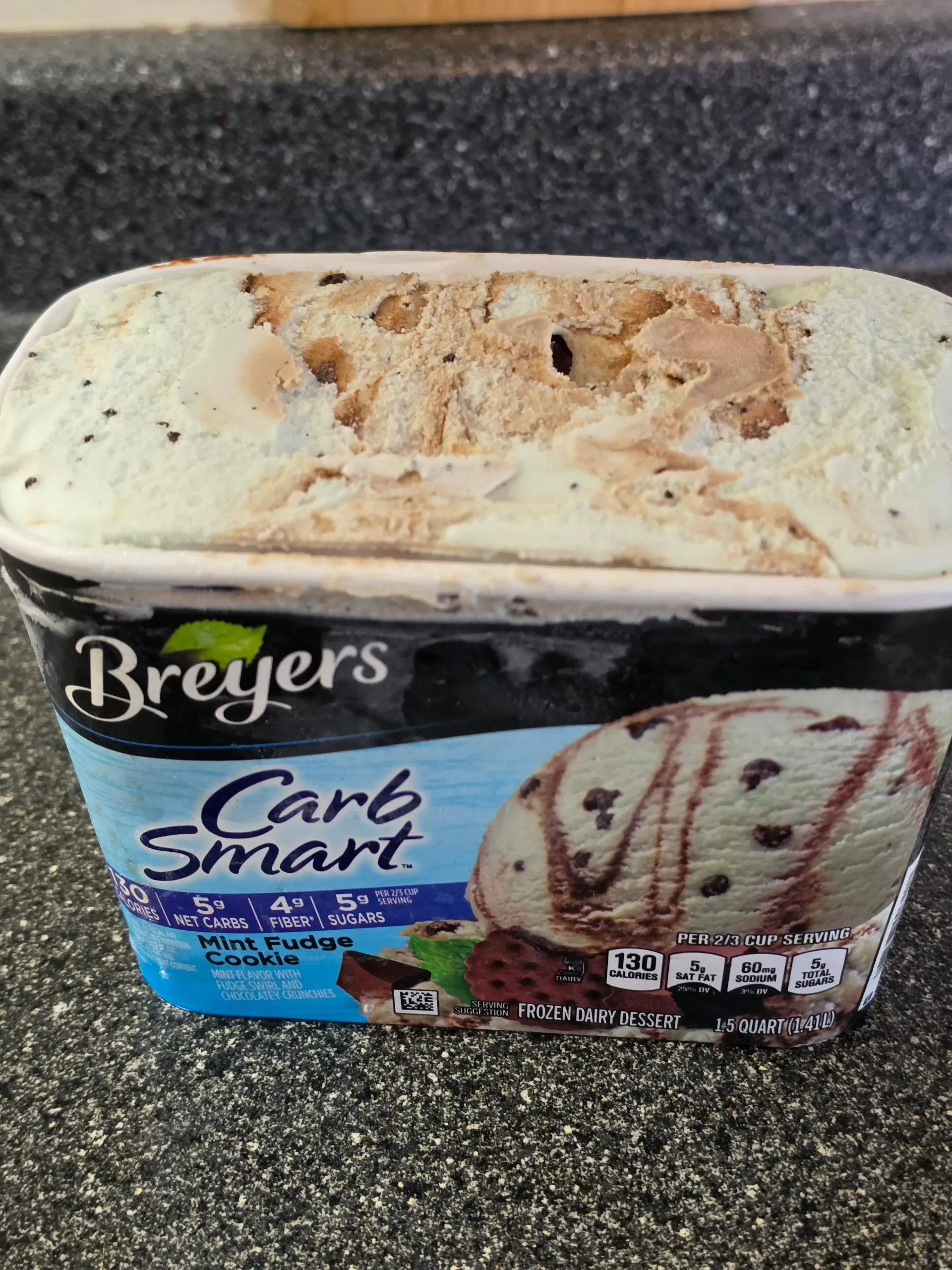 Breyers Carb Smart Mint Fudge Cookie.