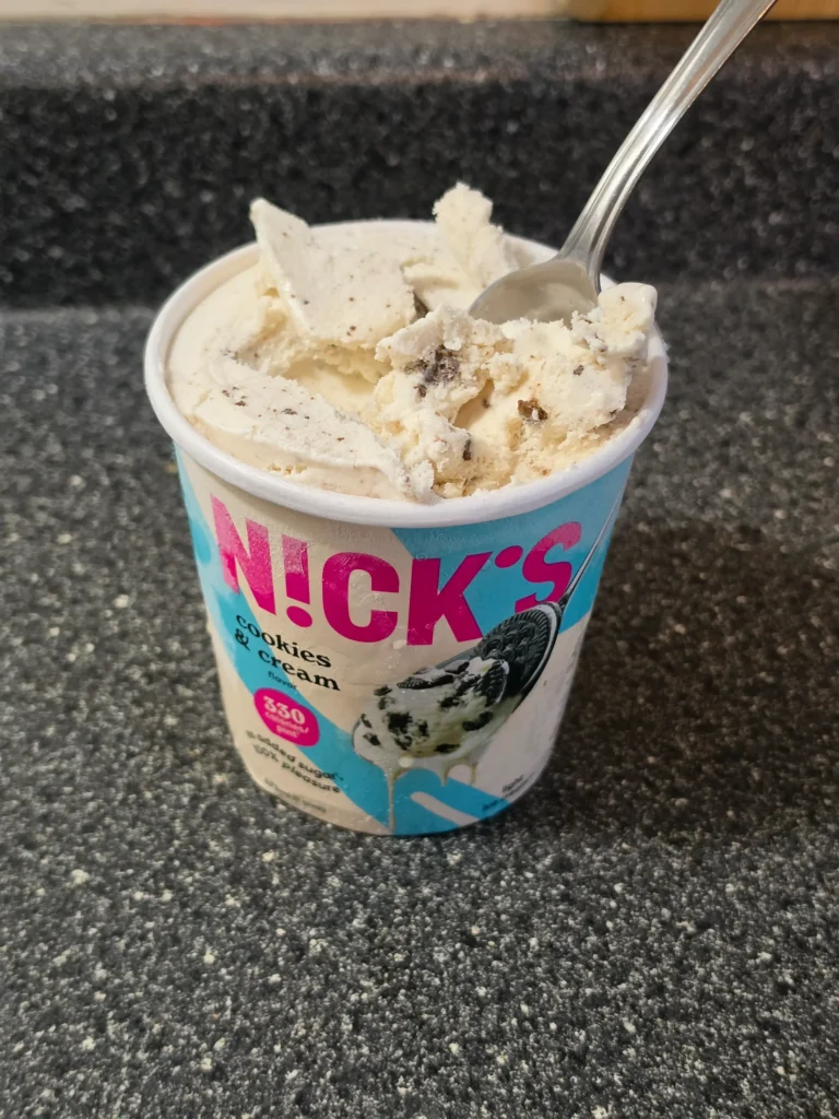 Nick's Cheesecake Cookies and Cream Ice Cream.