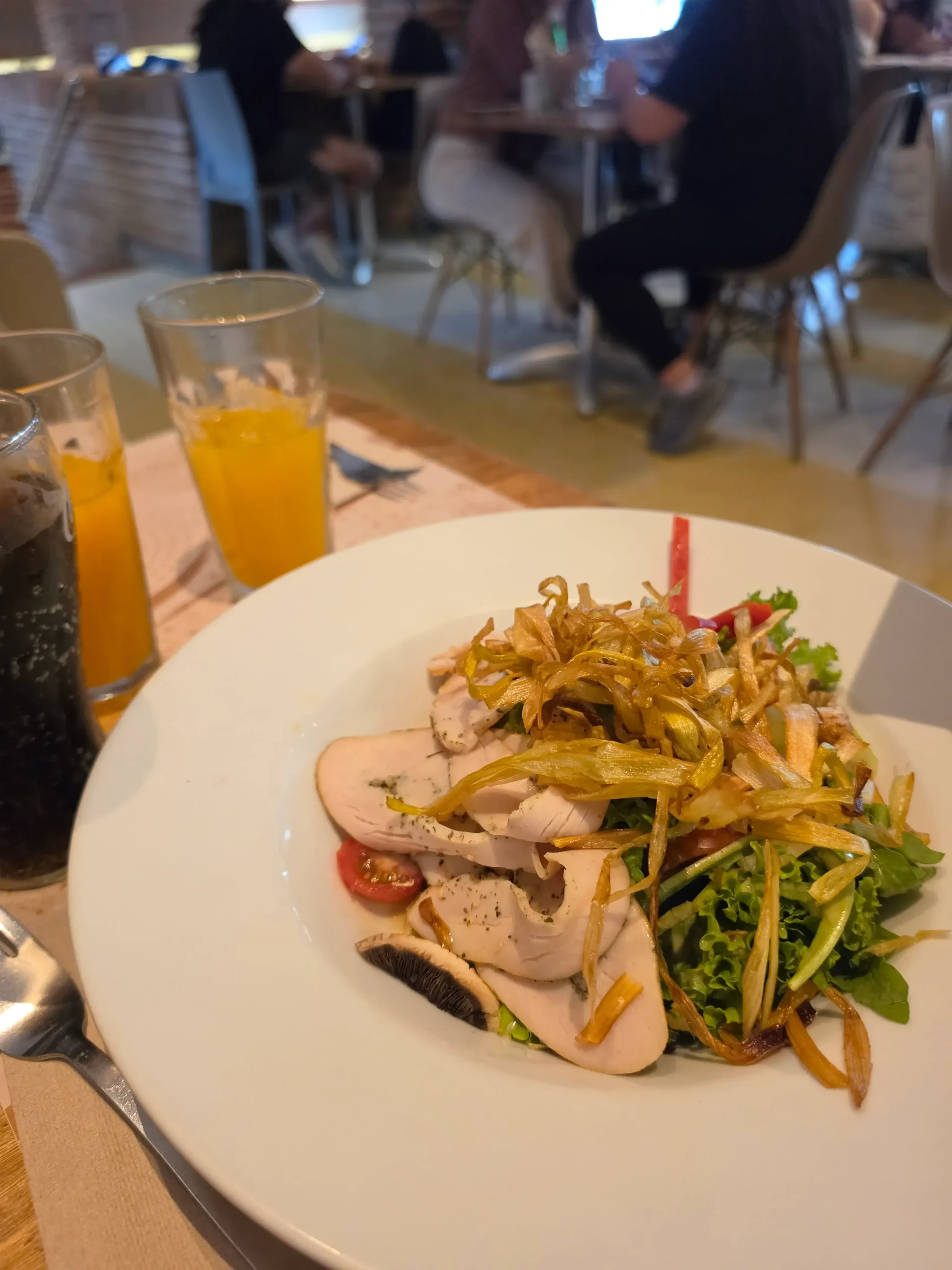 Thai salad crepes and waffles.
