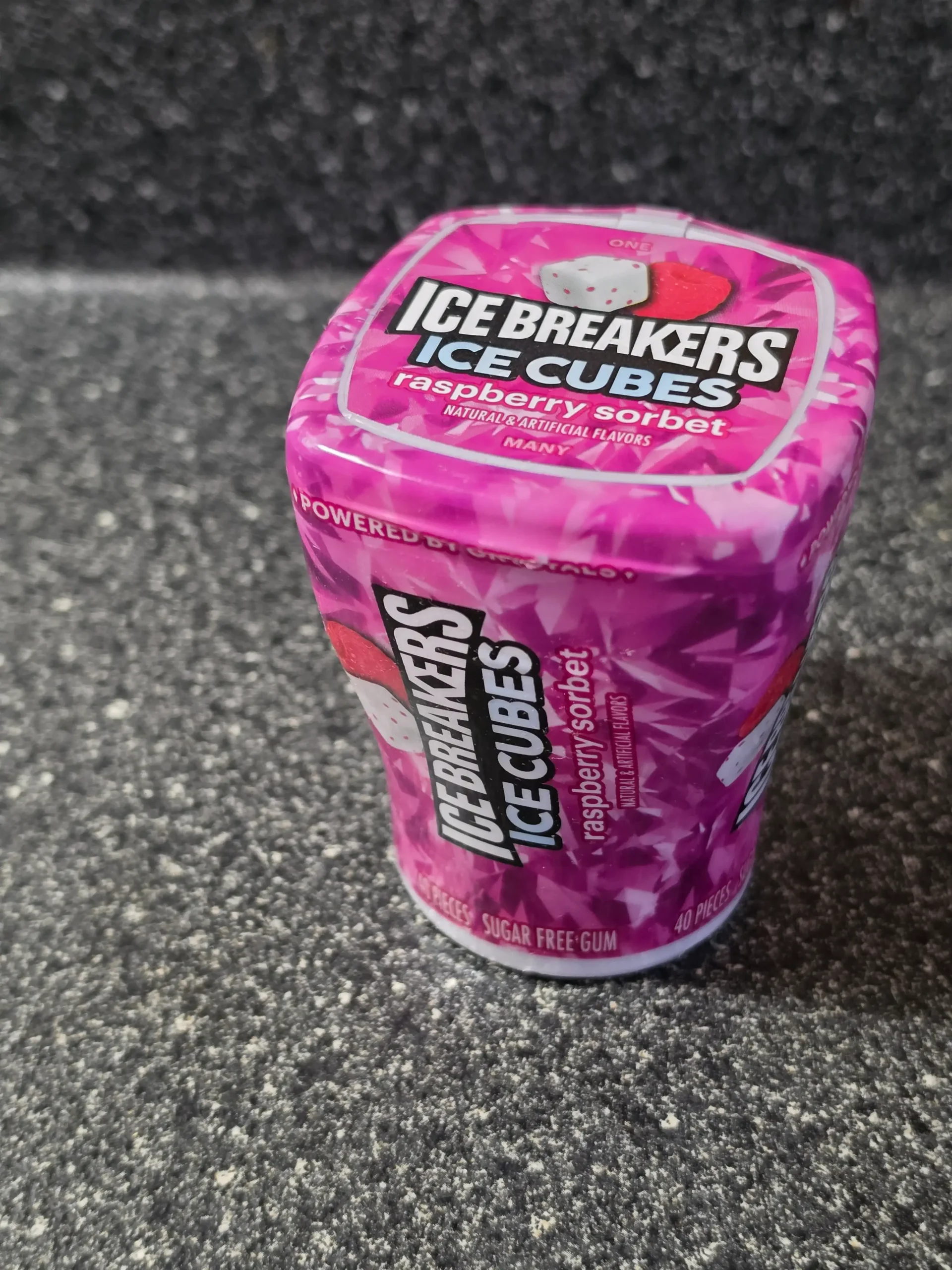 Ice Breakers Raspberry Sorbet Ice Cubes.