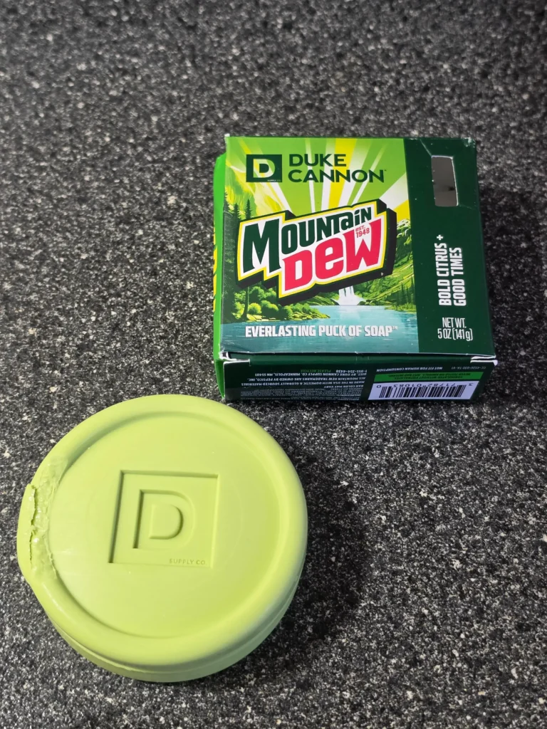 Duke Cannon Mountain Dew Soap Puck.