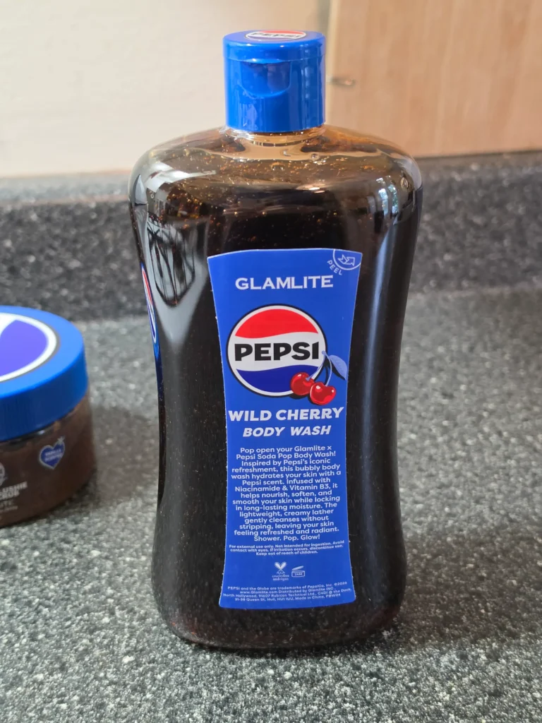 Glamlite Pepsi Wild Cherry Body Wash.